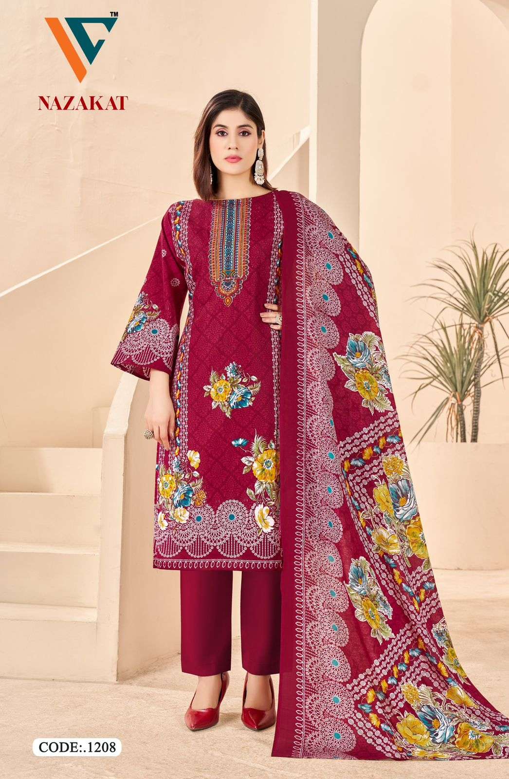 VANDANA‎‎‎‎ CREATION NAZAKAT VOL 12 COTTON DIGITAL PRINTS SALWAR SUIT