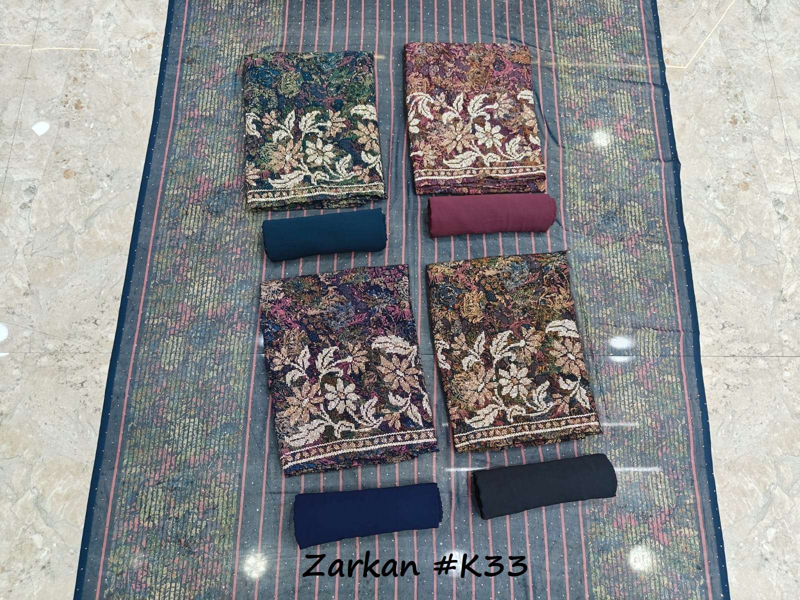 VISHWAM FABRICS ZARKAN CREPE DESIGNER WORK SUIT