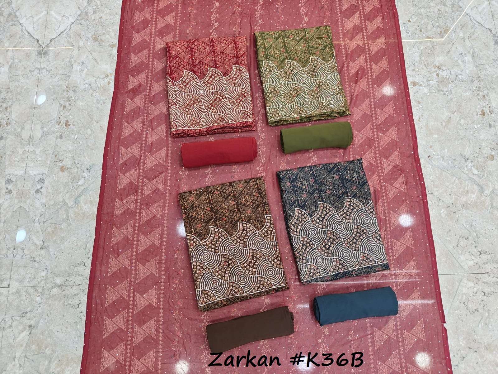 VISHWAM FABRICS ZARKAN CREPE DESIGNER WORK SUIT