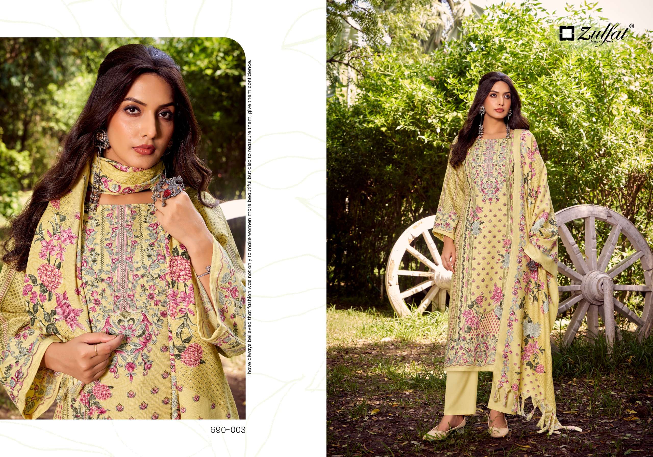 ZULFAT DESIGNER SUITS FARMAISH PASHMINA DIGITAL PRINT SALWAR SUIT