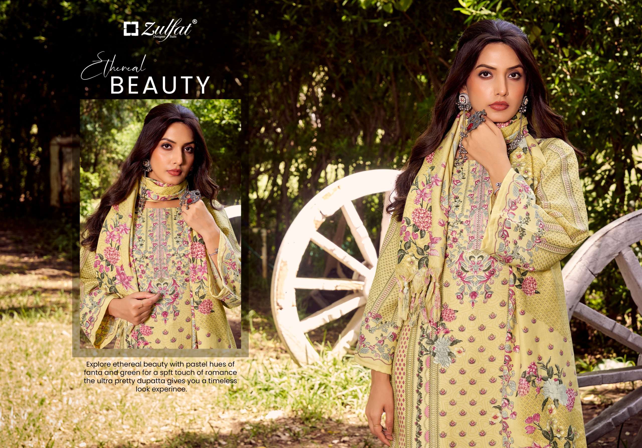 ZULFAT DESIGNER SUITS FARMAISH PASHMINA DIGITAL PRINT SALWAR SUIT