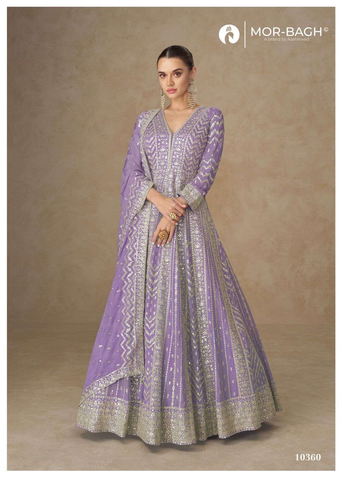 AASHIRWAD CREATION MOR BAGH ANARKALI SILK HEAVY DESIGNER GOWN DRESS