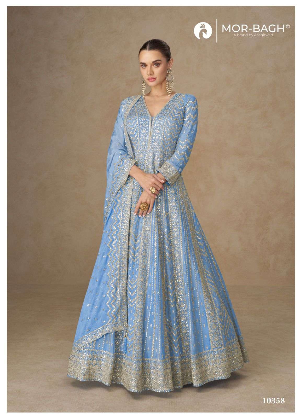 AASHIRWAD CREATION MOR BAGH ANARKALI SILK HEAVY DESIGNER GOWN DRESS