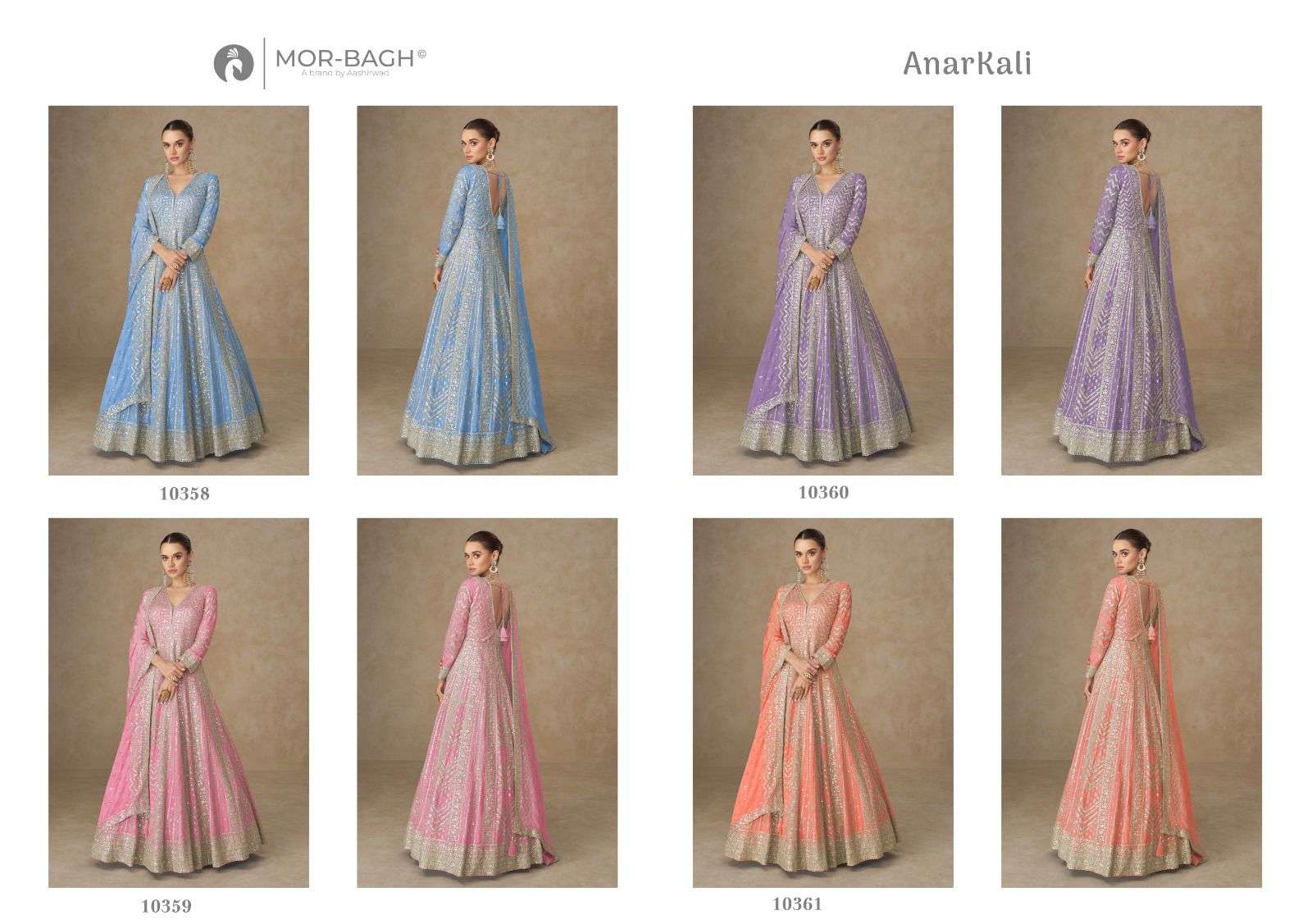 AASHIRWAD CREATION MOR BAGH ANARKALI SILK HEAVY DESIGNER GOWN DRESS