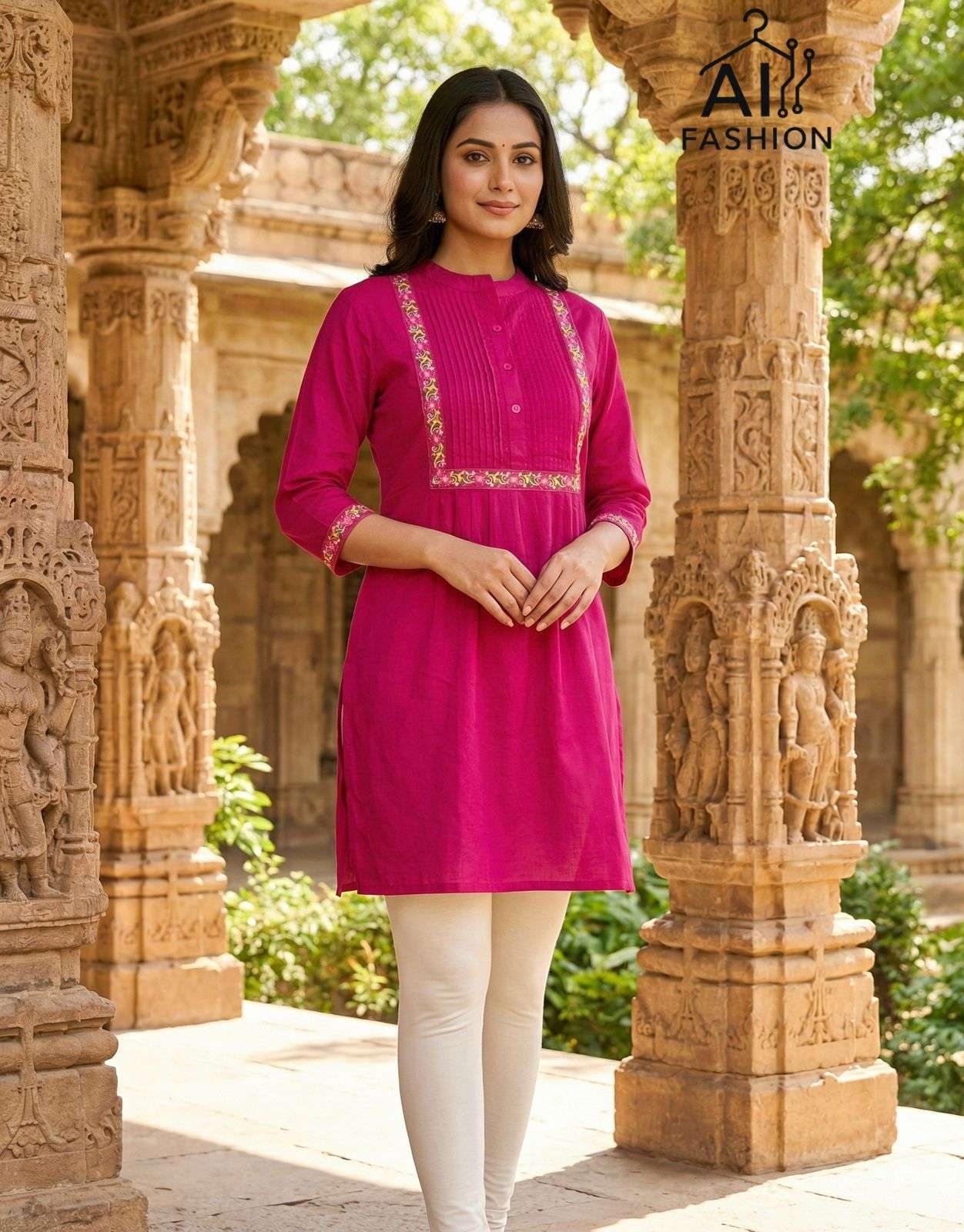 AI FASHION CHARMI VOL 1 RAYON PLEATED PATTERN FANCY LADIES TOP