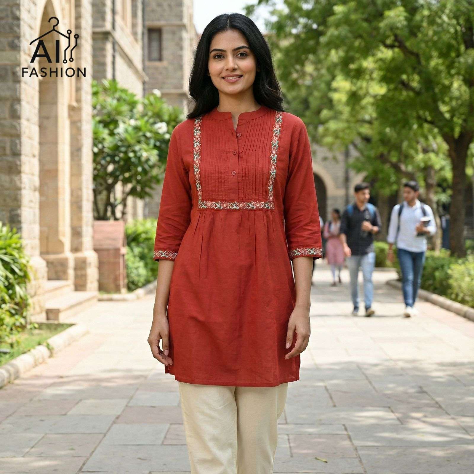 AI FASHION CHARMI VOL 1 RAYON PLEATED PATTERN FANCY LADIES TOP