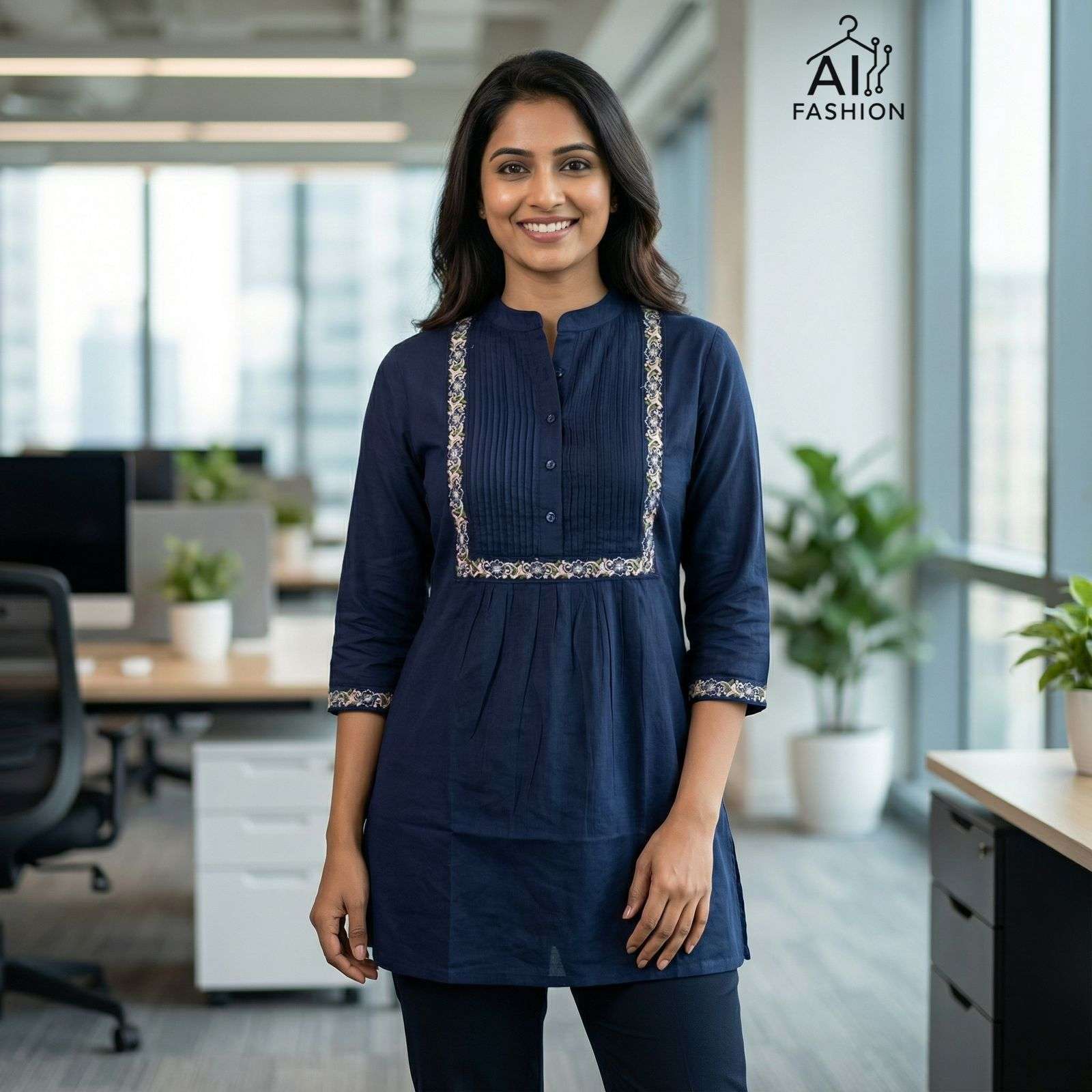 AI FASHION CHARMI VOL 1 RAYON PLEATED PATTERN FANCY LADIES TOP