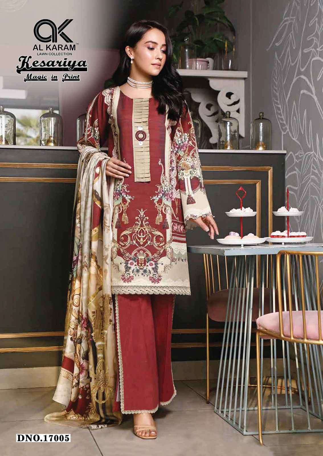 AL KARAM KESARIYA MAGIC IN PRINT VOL 17 COTTON DIGITAL PRINTS SALWAR SUIT