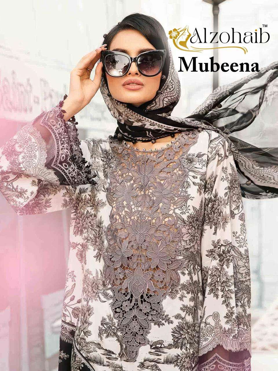 AL ZOHAIB DESIGN NO - 1343-1344-1353AB PURE COTTON HEAVY PATCH WORK PAKISTANI SUIT 