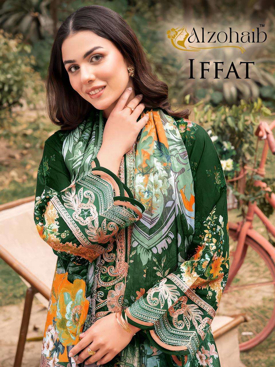 AL ZOHAIB DESIGN NO - 1345 AB - 1365 AB PURE COTTON HEAVY PATCH WORK PAKISTANI SUIT