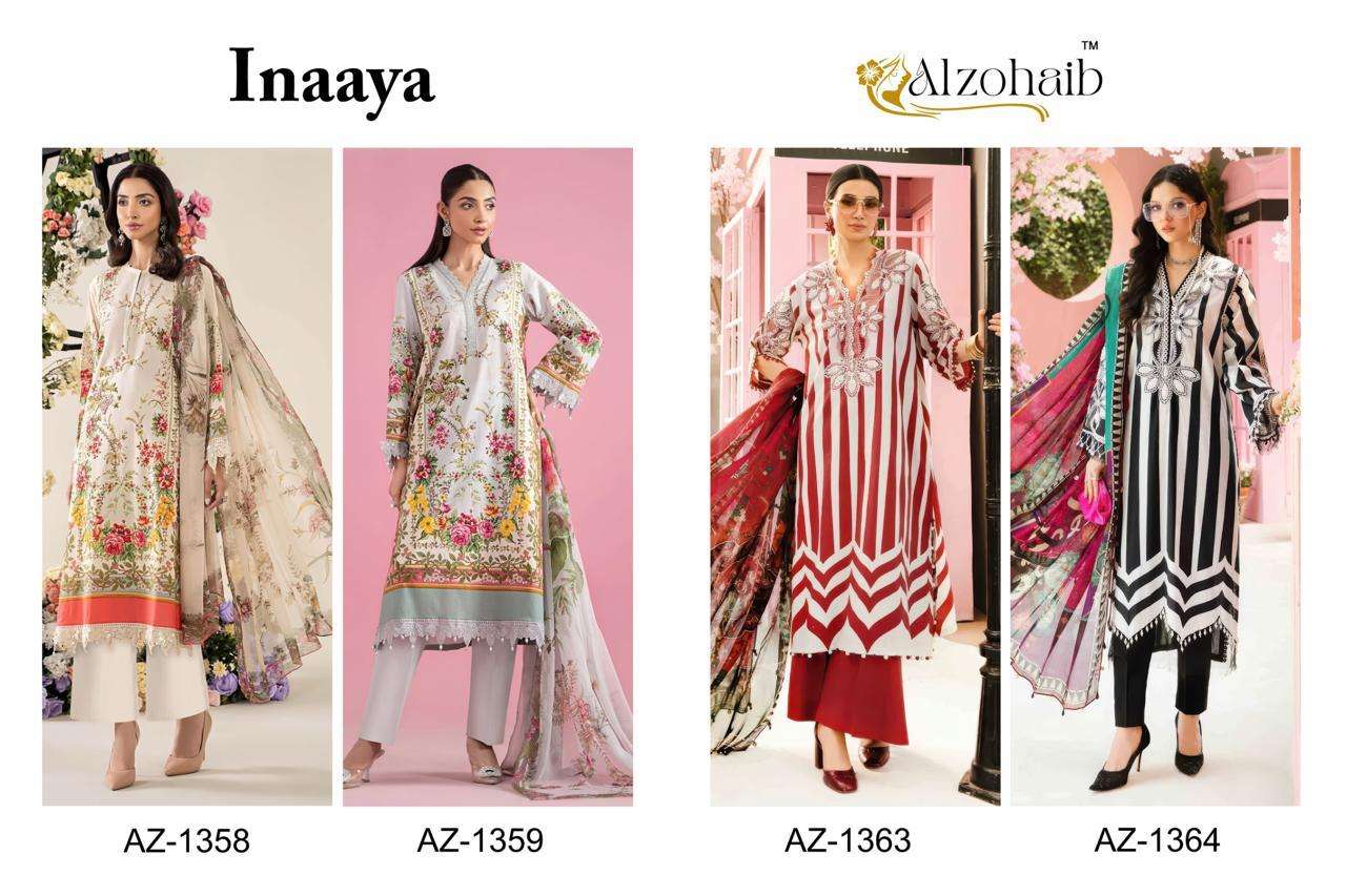AL ZOHAIB DESIGN NO - 1358-1359-1363-1364 PURE COTTON HEAVY PATCH WORK PAKISTANI SUIT