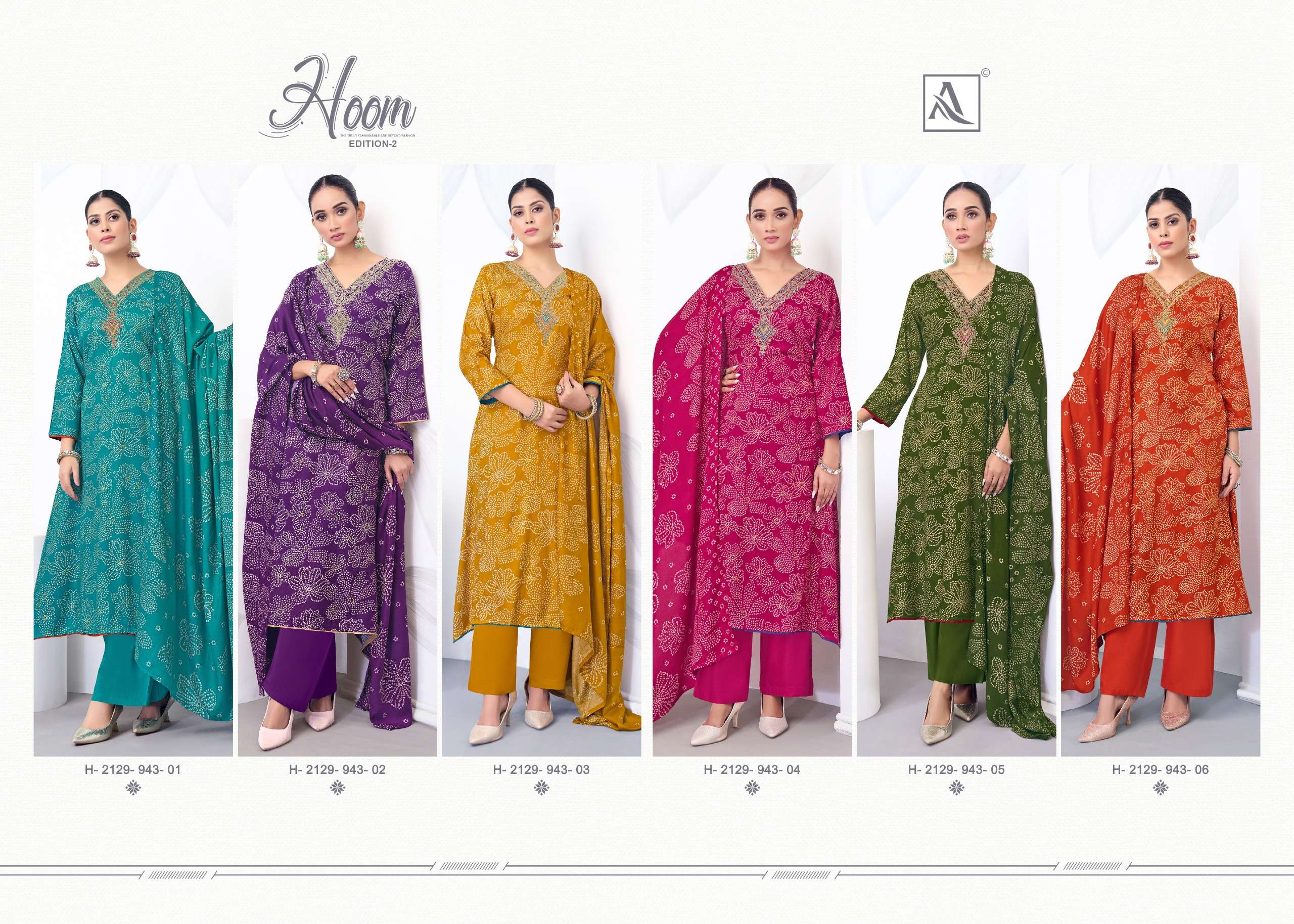 ALOK SUITS HOOM VOL 2 PASHMINA DESIGNER WORK SUIT