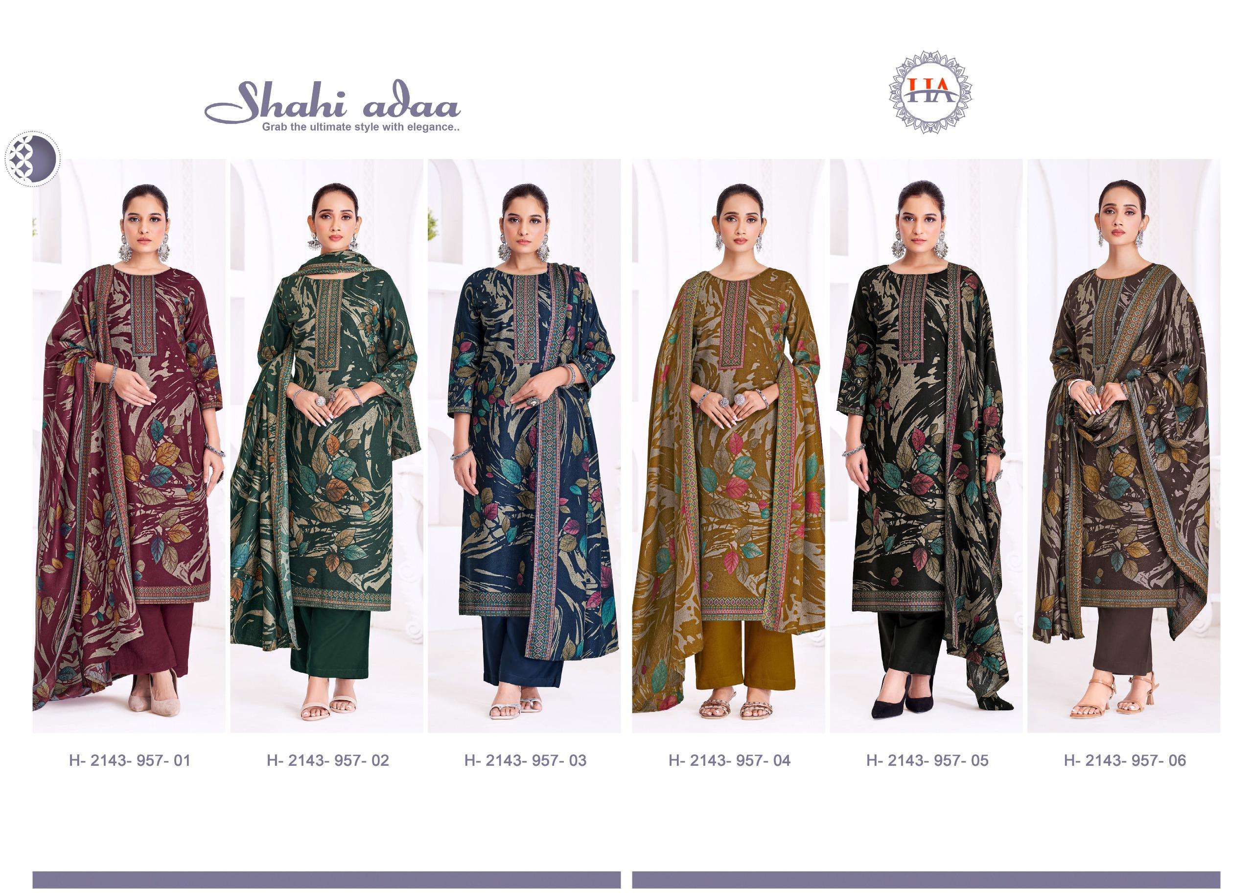 ALOK SUITS SHAHI ADAA PASHMINA FANCY WORK SALWAR SUITS 