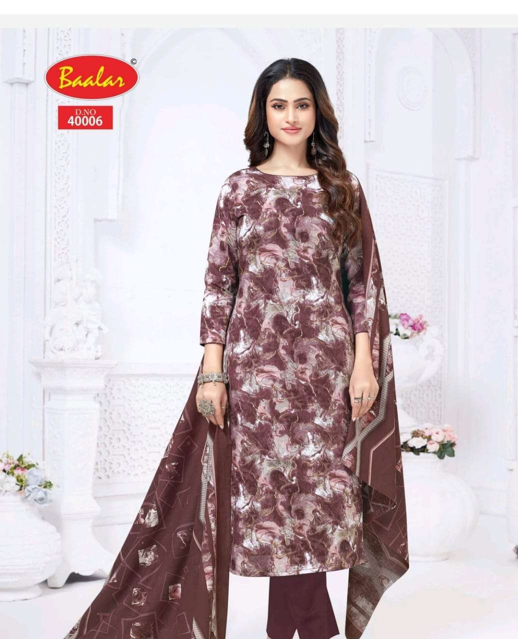 BAALAR KASHMIR COTTON VOL 4 HEAVY LAWN COTTON FOIL PRINT SALWAR SUIT