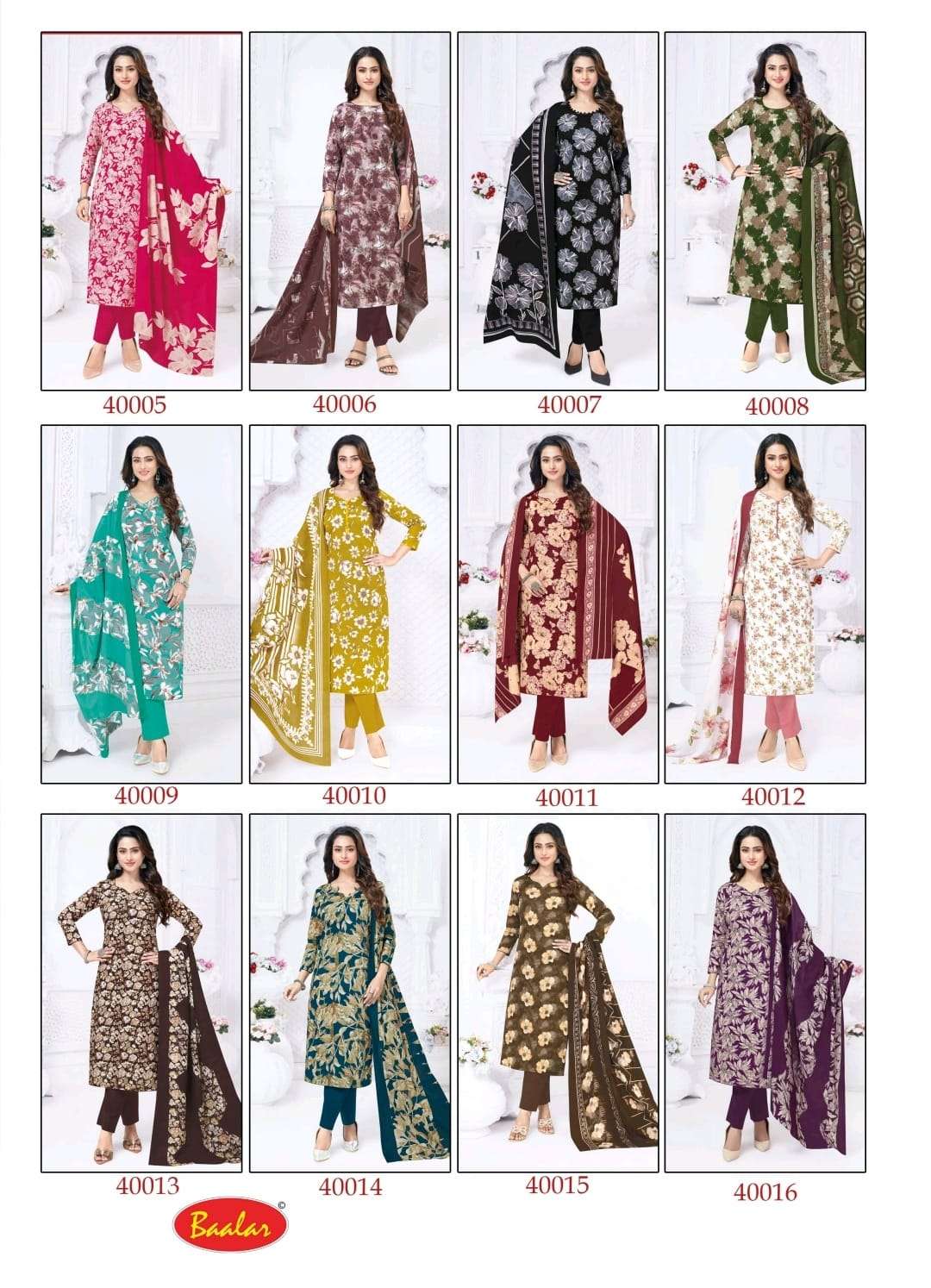 BAALAR KASHMIR COTTON VOL 4 HEAVY LAWN COTTON FOIL PRINT SALWAR SUIT
