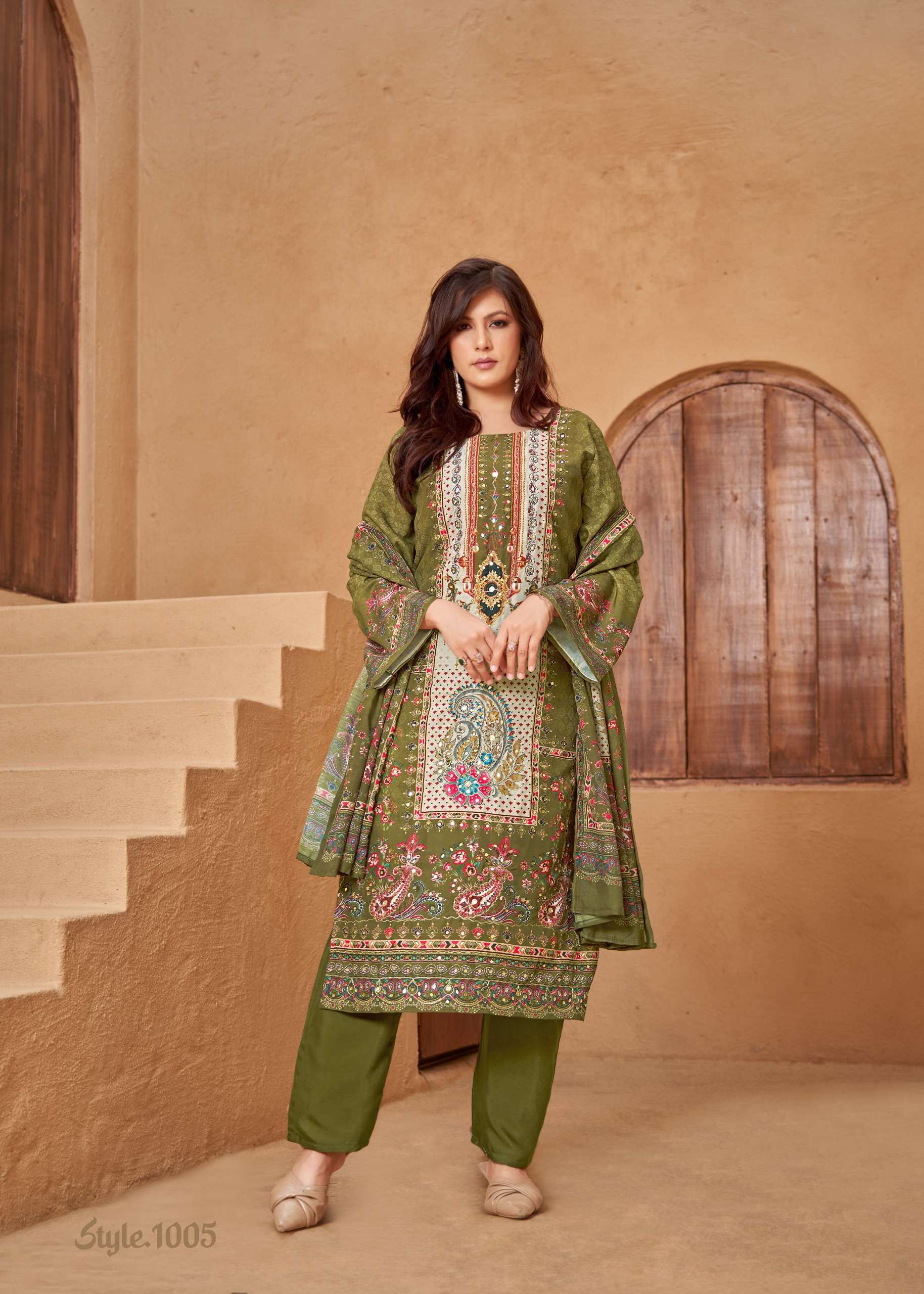 BANWERY FASHION BIN SAEED MUSLIN DIGITAL PRINT WITH WORK 3PCS SET COLLECTION 