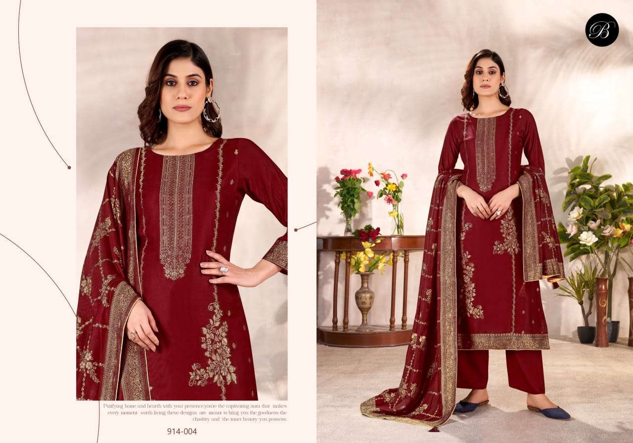 BELLIZA DESIGNER STUDIO MOTIF PASHMINA DESIGNER WORK SUIT