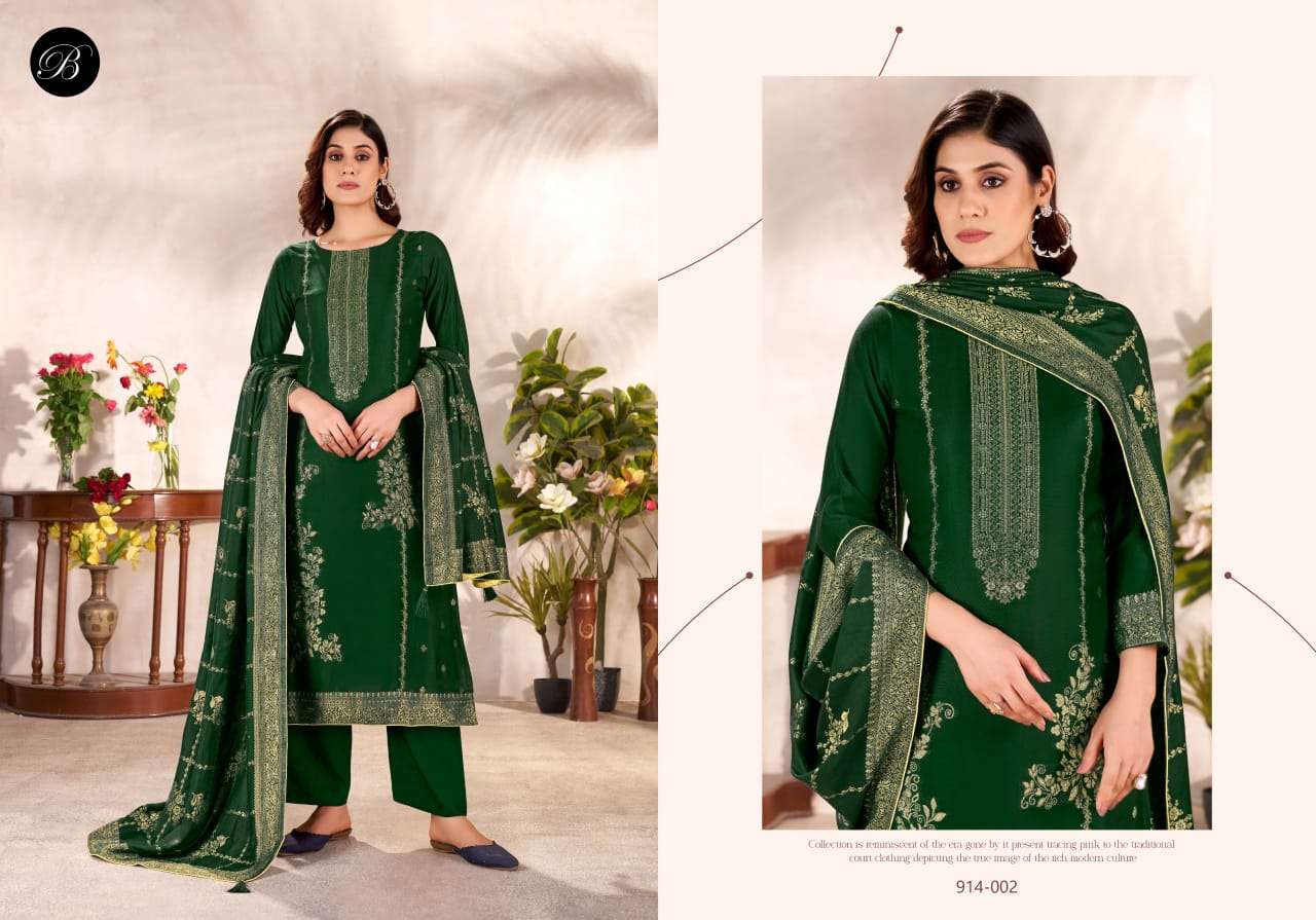 BELLIZA DESIGNER STUDIO MOTIF PASHMINA DESIGNER WORK SUIT