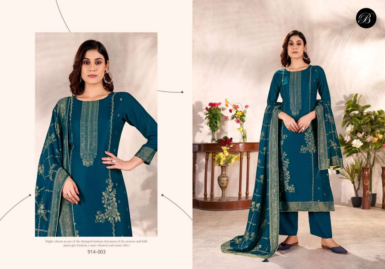 BELLIZA DESIGNER STUDIO MOTIF PASHMINA DESIGNER WORK SUIT