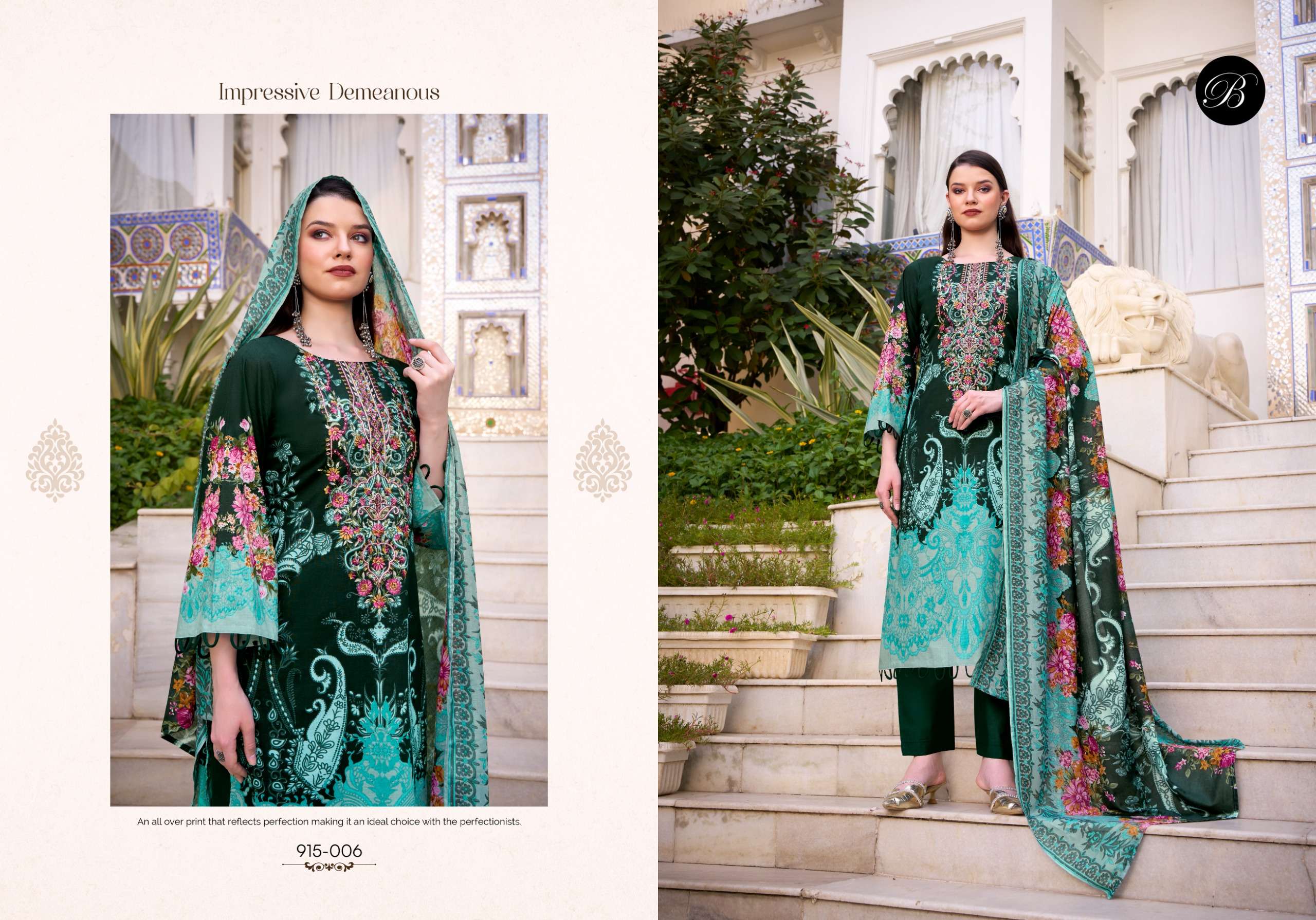 BELLIZA DESIGNER STUDIO NAIRA VOL 122 COTTON DIGITAL PRINT WITH WORK SUIT