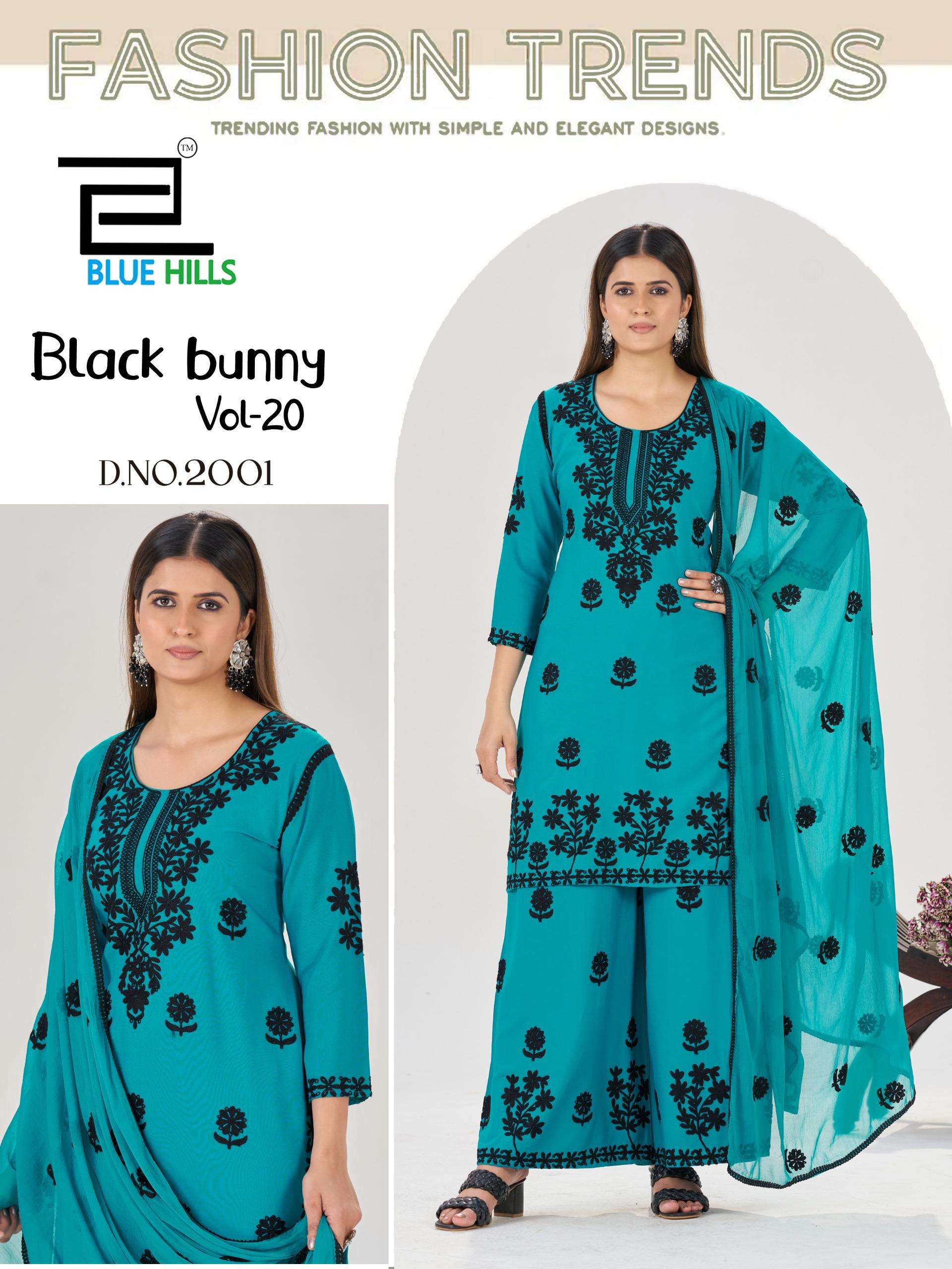 BLUE HILLS BLACK BUNNY VOL 20 RAYON FANCY WORKS 3PCS SET 