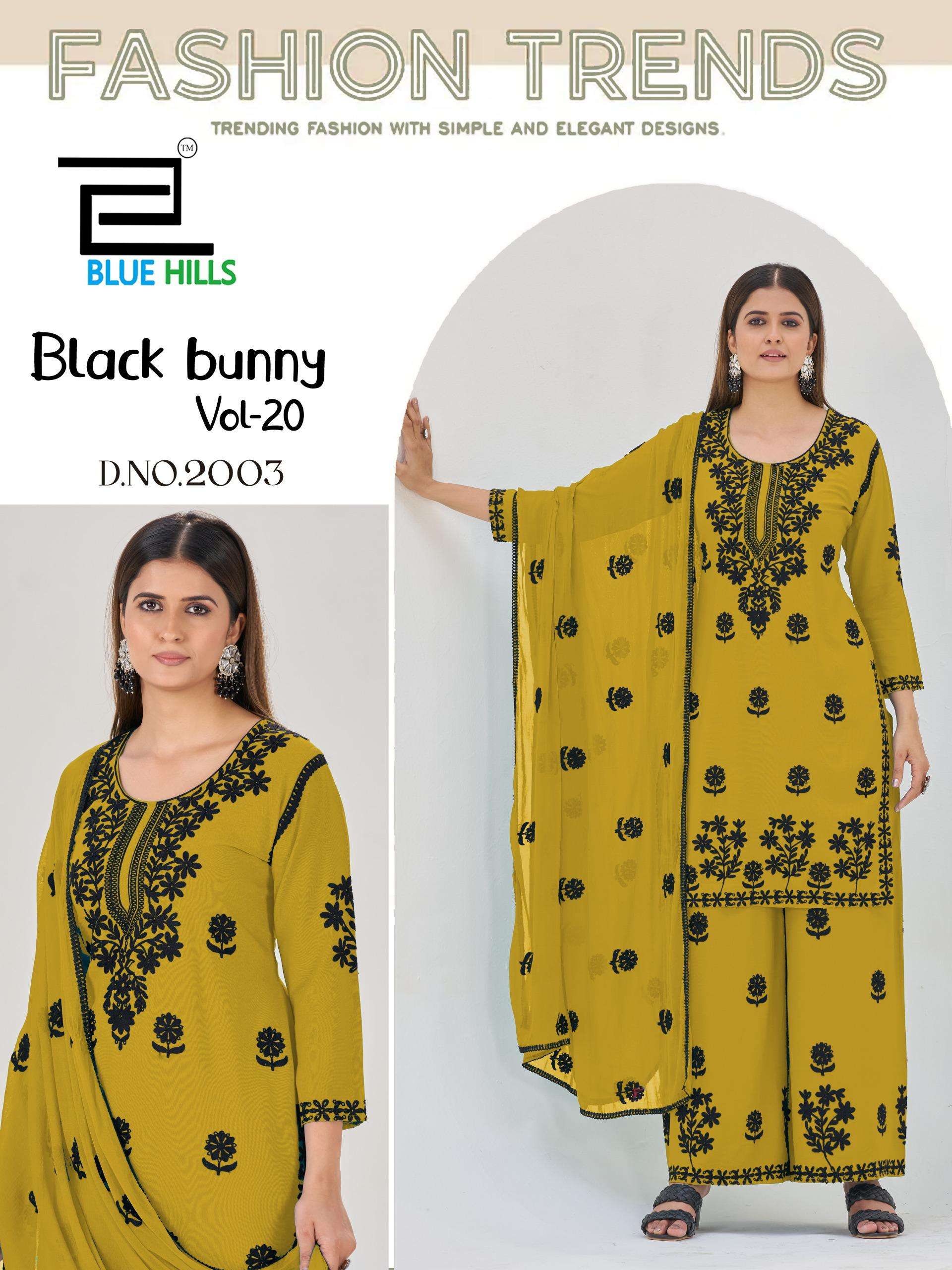 BLUE HILLS BLACK BUNNY VOL 20 RAYON FANCY WORKS 3PCS SET 