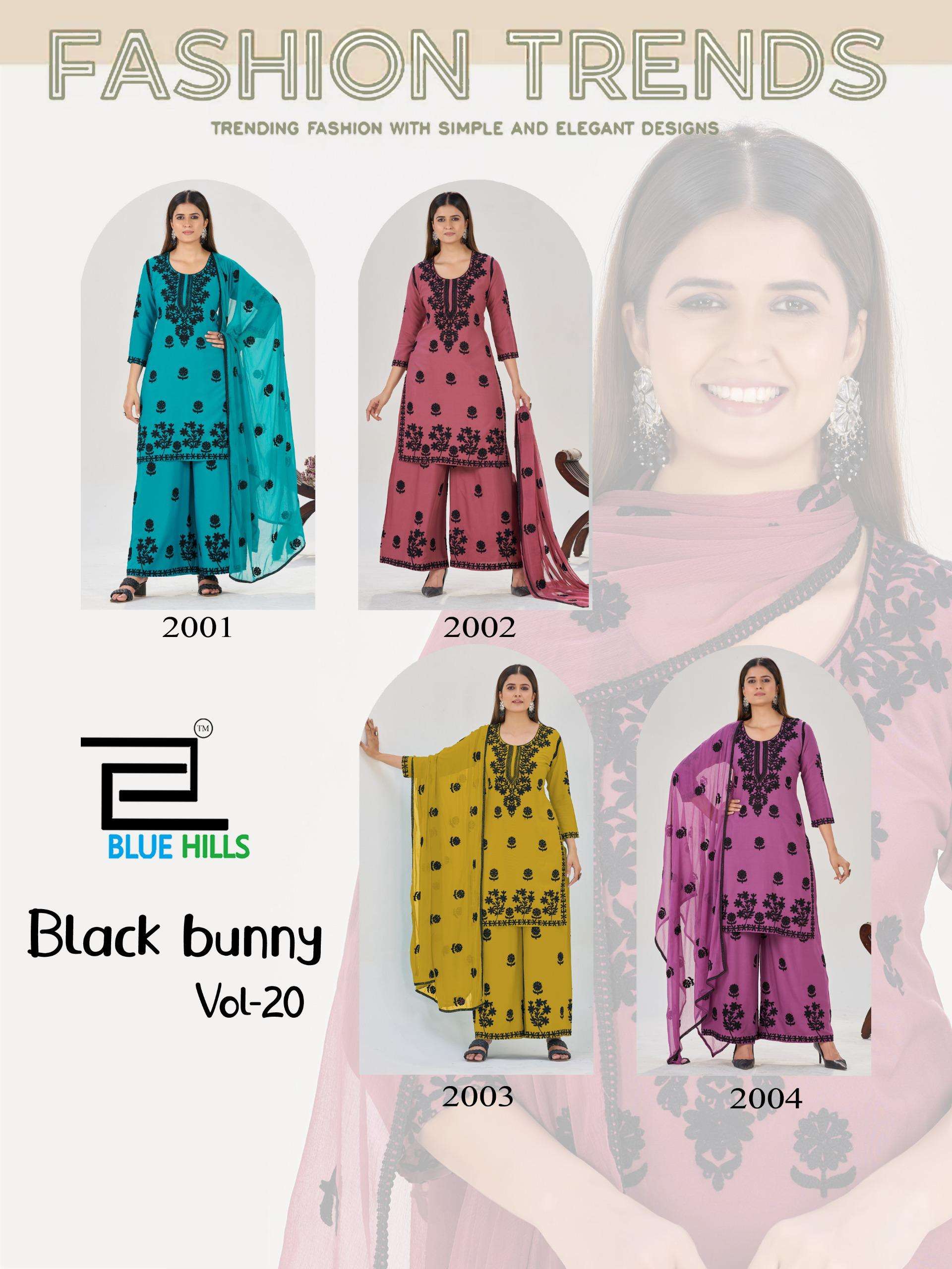 BLUE HILLS BLACK BUNNY VOL 20 RAYON FANCY WORKS 3PCS SET 