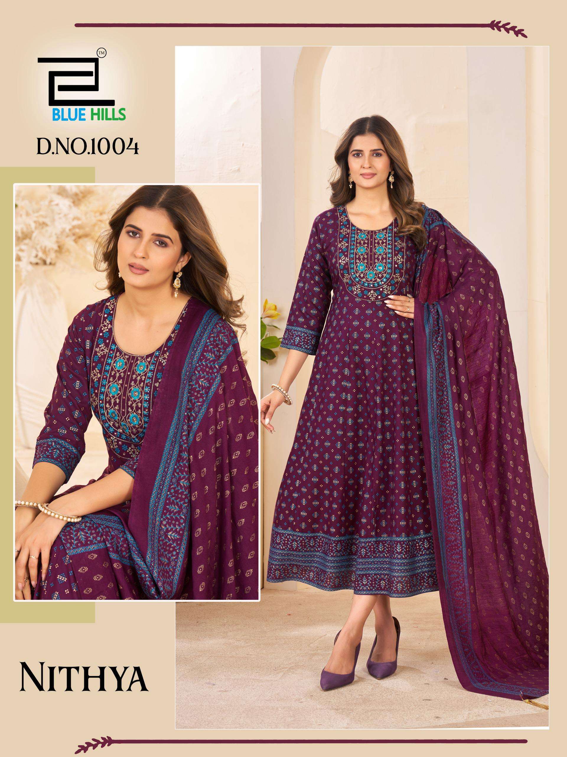 BLUE HILLS NITHYA RAYON ANARKALI STYLE GOWN WITH DUPATTA 
