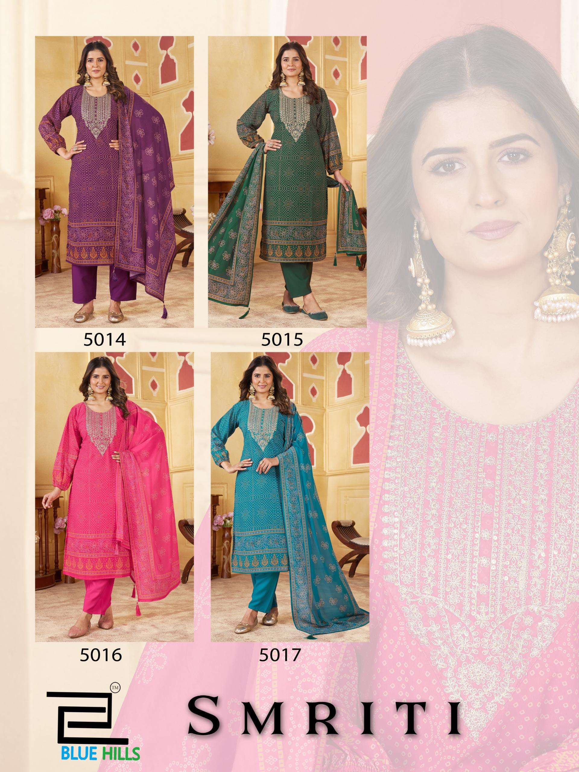 BLUE HILLS SMRITI CHIFFON FANCY WORKS LADIES 3PCS SET COLLECTION 