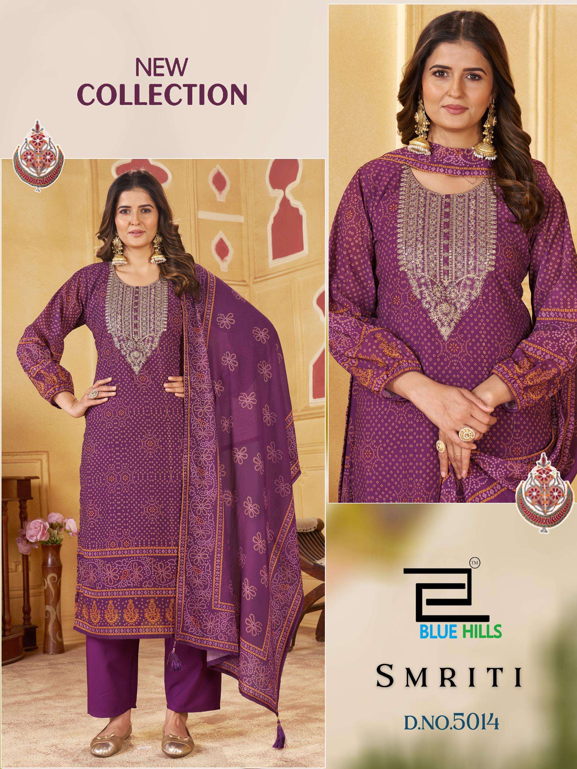 BLUE HILLS SMRITI CHIFFON FANCY WORKS LADIES 3PCS SET COLLECTION 