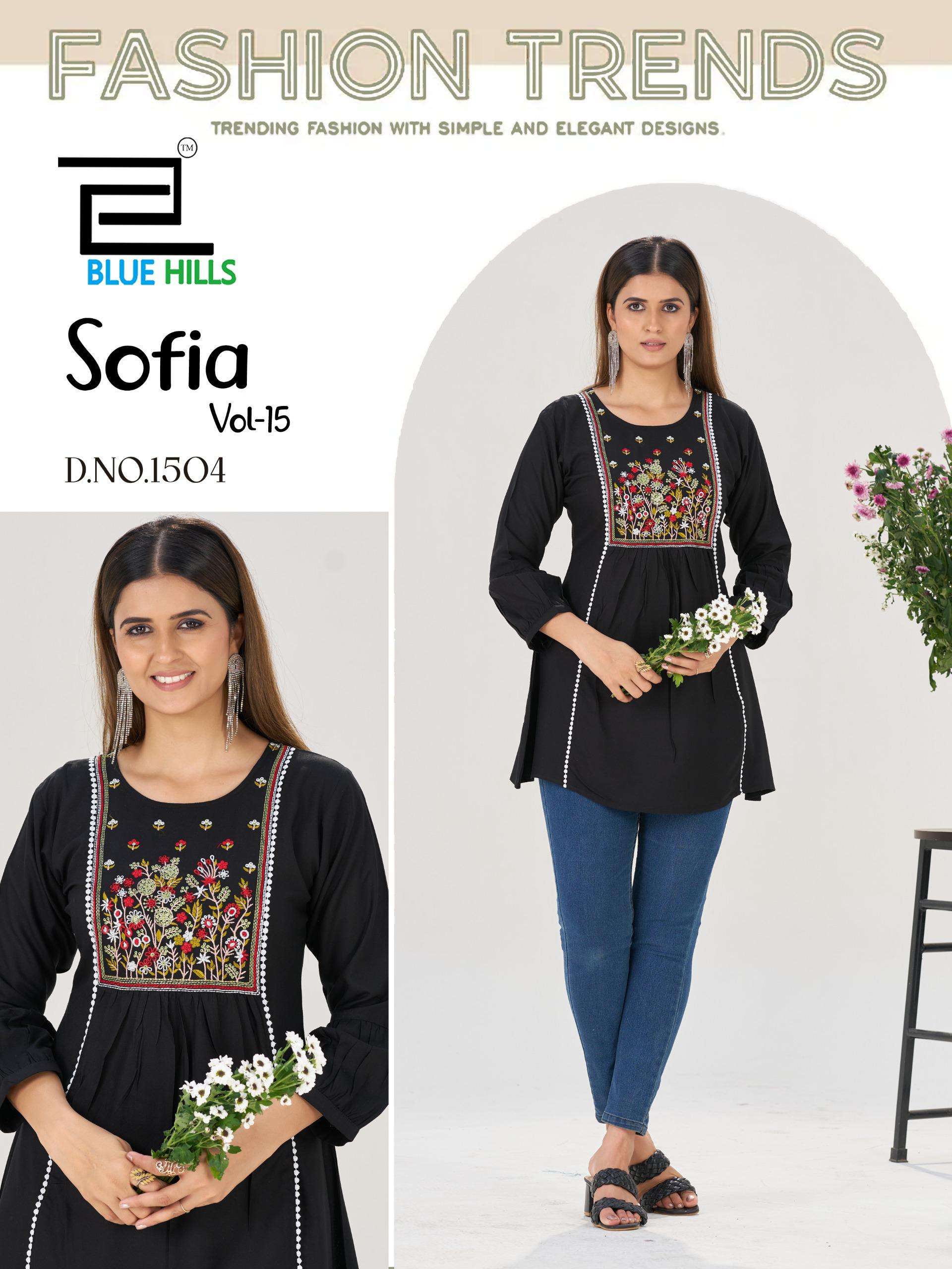 BLUE HILLS SOFIA VOL 15 RAYON FANCY WORKS WESTERN WEAR LADIES TOP