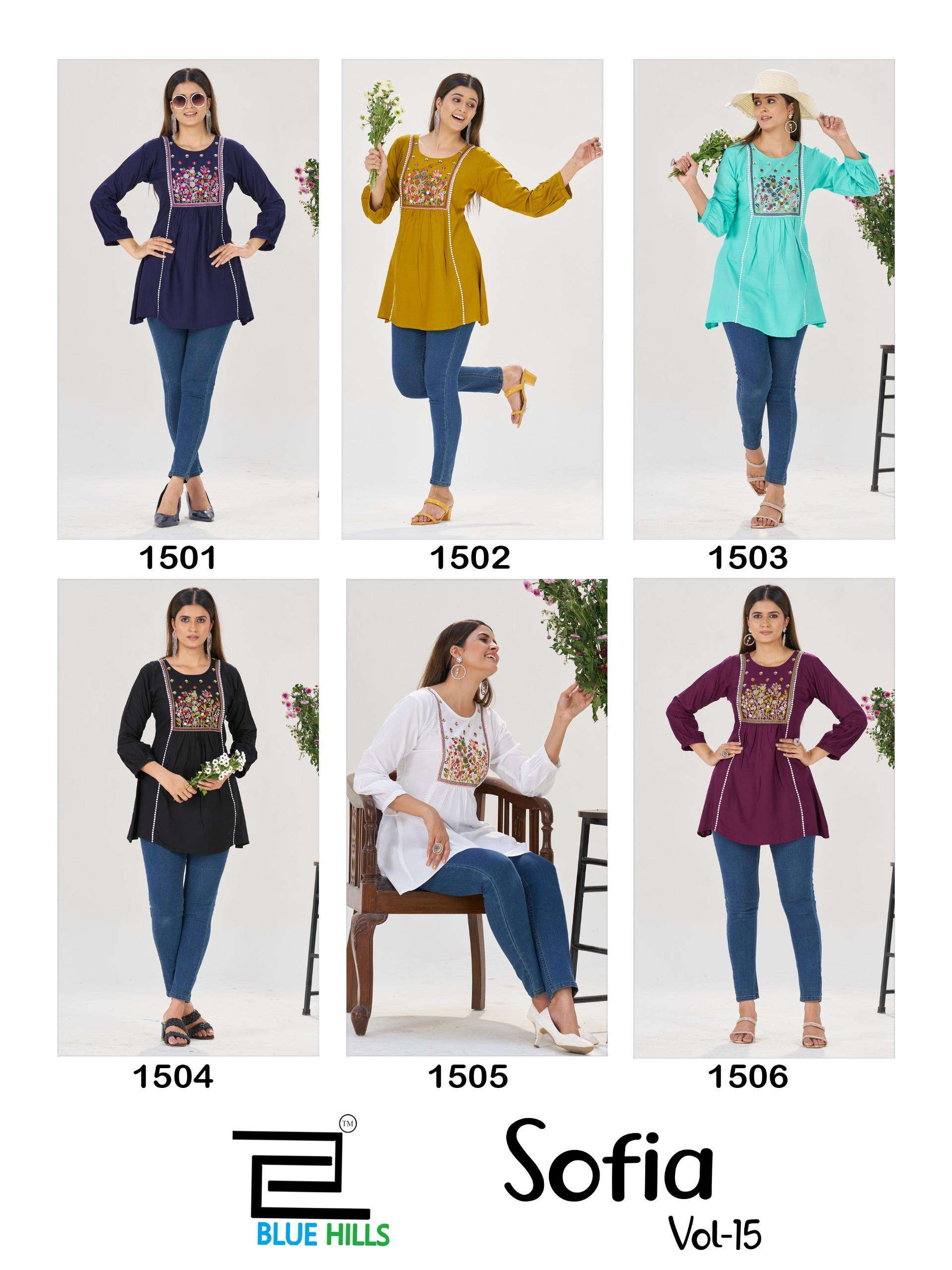 BLUE HILLS SOFIA VOL 15 RAYON FANCY WORKS WESTERN WEAR LADIES TOP