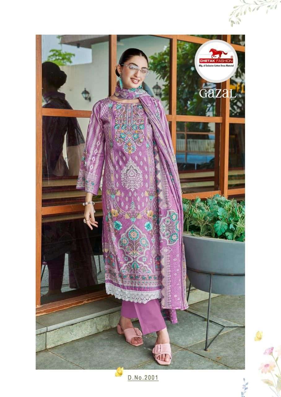 CHETAK FASHION GAZAL VOL 2 COTTON PRINT FANCY WORK SUIT