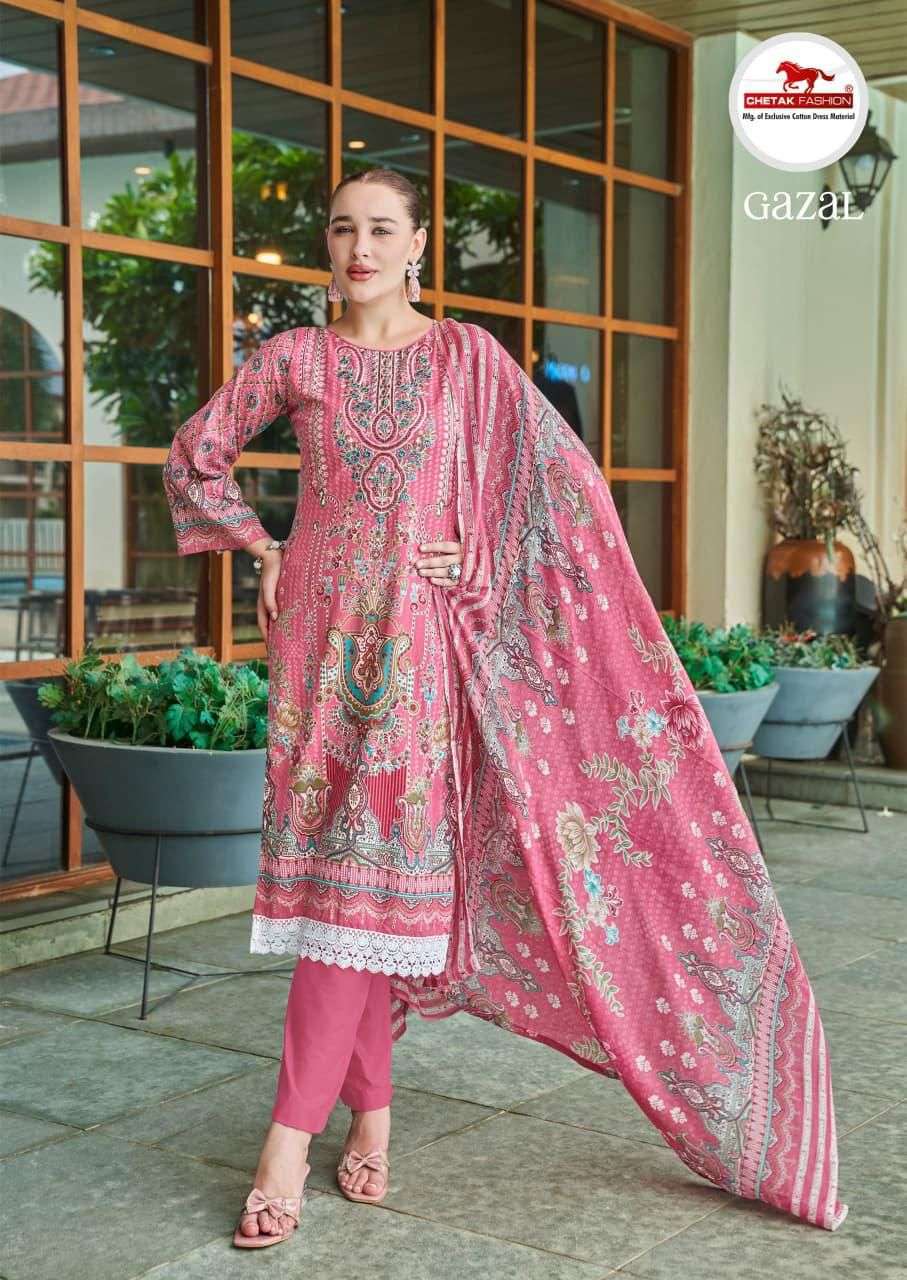 CHETAK FASHION GAZAL VOL 2 COTTON PRINT FANCY WORK SUIT