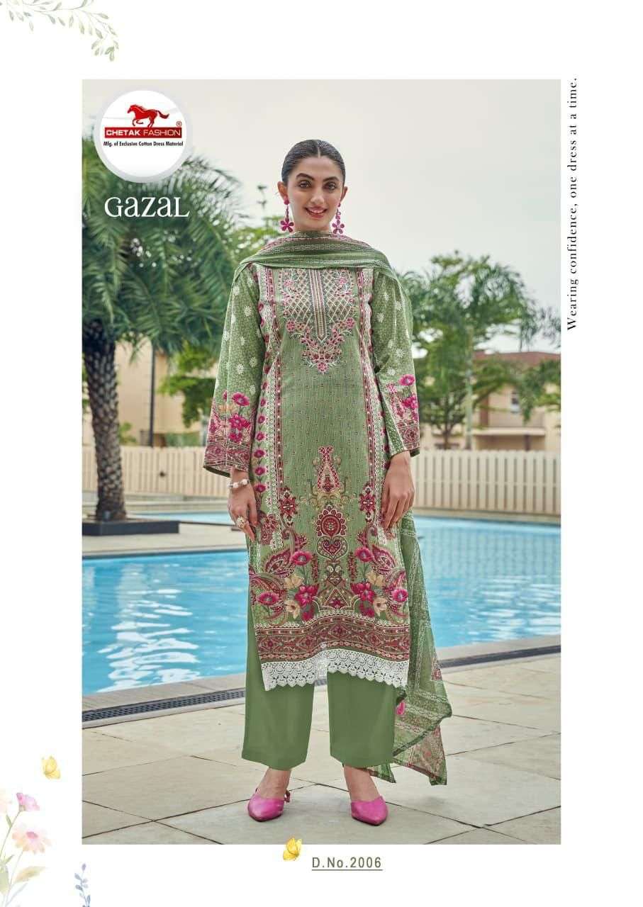 CHETAK FASHION GAZAL VOL 2 COTTON PRINT FANCY WORK SUIT