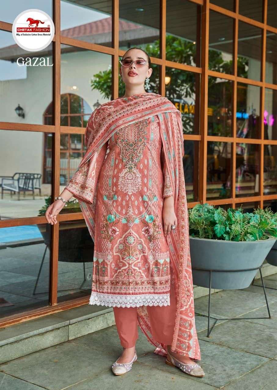 CHETAK FASHION GAZAL VOL 2 COTTON PRINT FANCY WORK SUIT