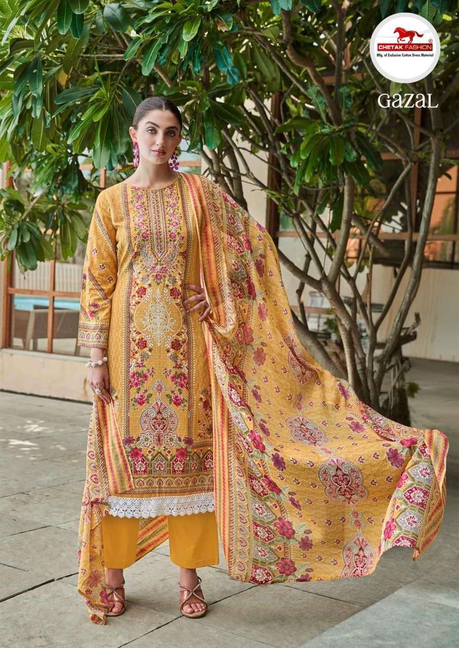 CHETAK FASHION GAZAL VOL 2 COTTON PRINT FANCY WORK SUIT