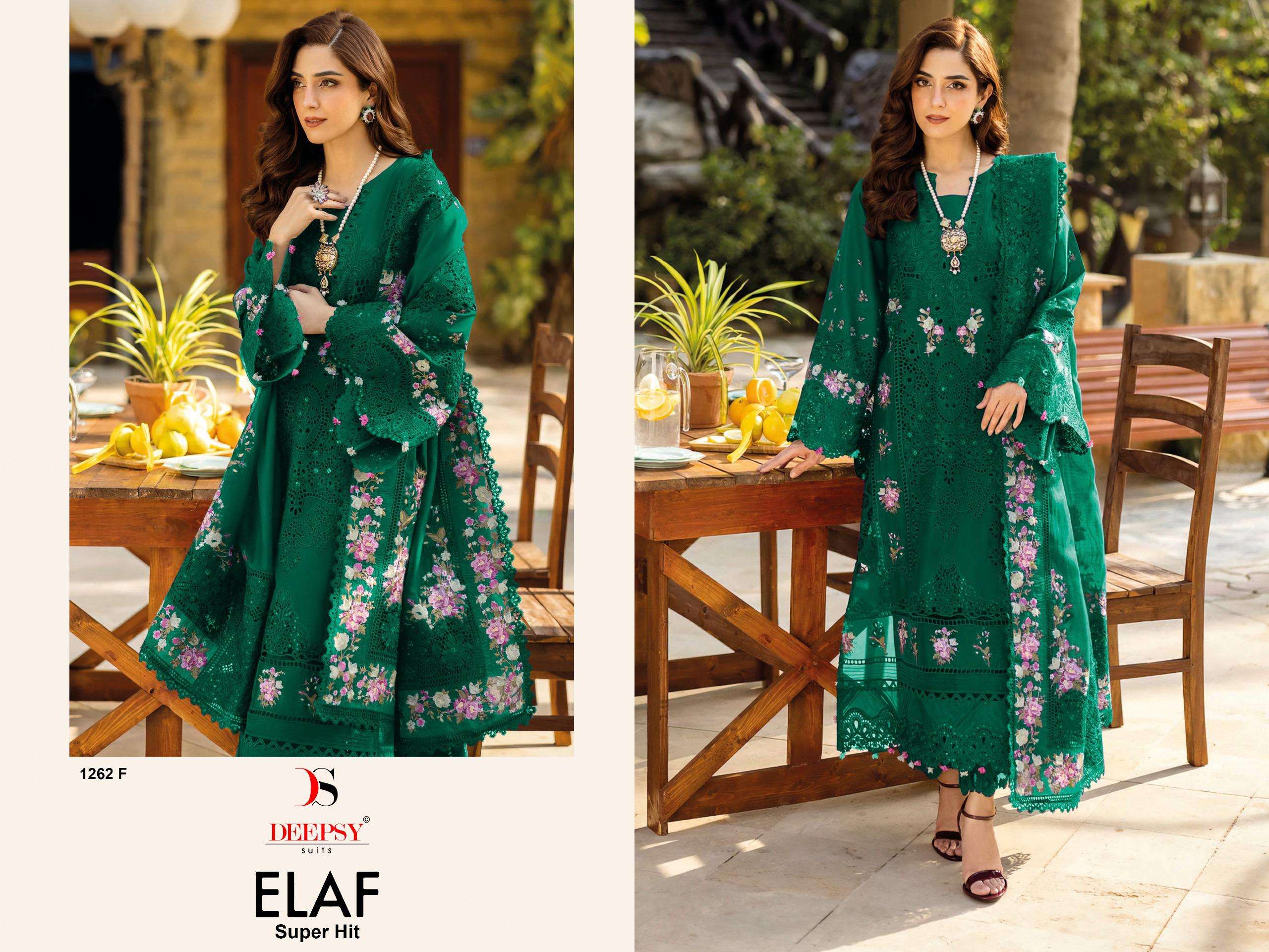 DEEPSY SUITS ELAN LUXURY SUPER HIT D NO 1262 COTTON HEAVY EMBROIDERED SUIT