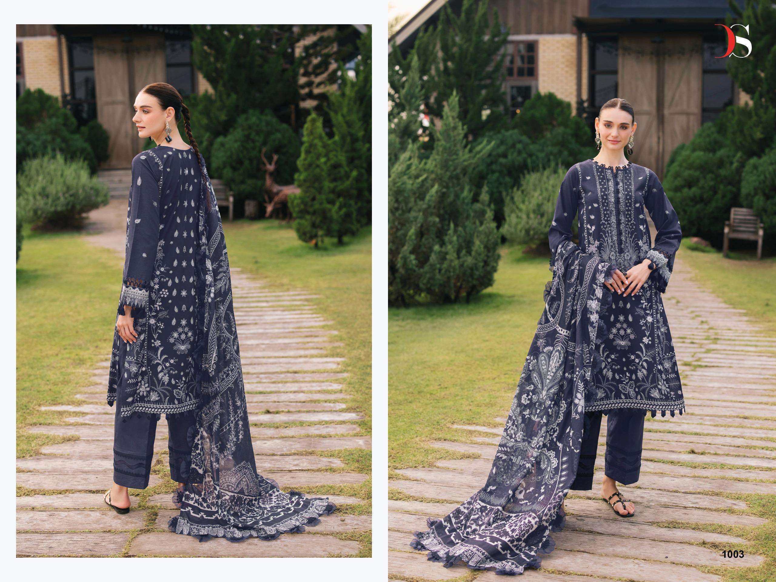 DEEPSY SUITS JADE BLISS LAWN 25 VOL 2 COTTON EMBROIDERY WORK SALWAR KAMEEZ 