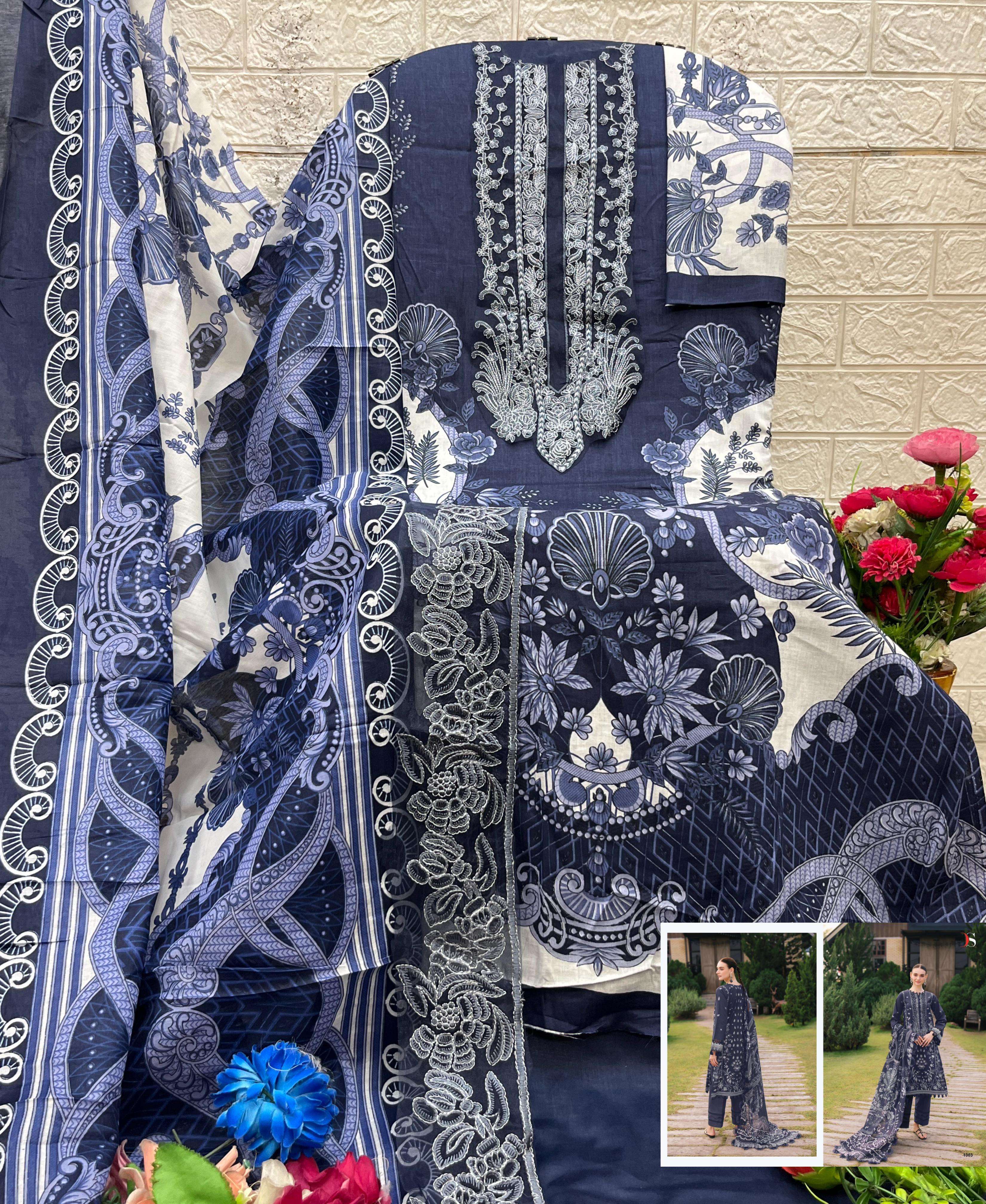 DEEPSY SUITS JADE BLISS LAWN 25 VOL 2 COTTON EMBROIDERY WORK SALWAR KAMEEZ 
