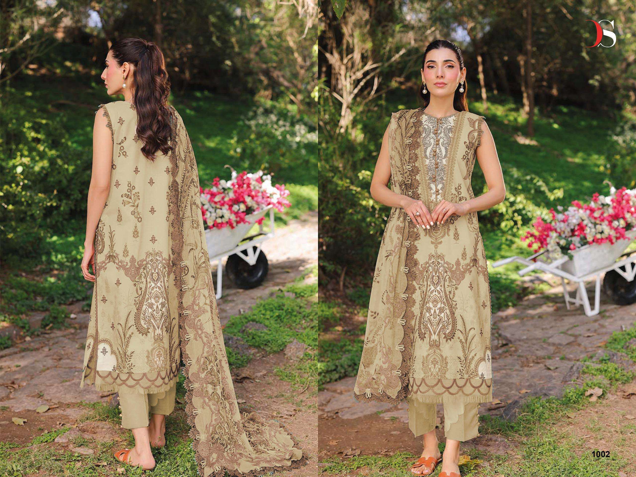 DEEPSY SUITS JADE BLISS LAWN 25 VOL 2 COTTON EMBROIDERY WORK SALWAR KAMEEZ 