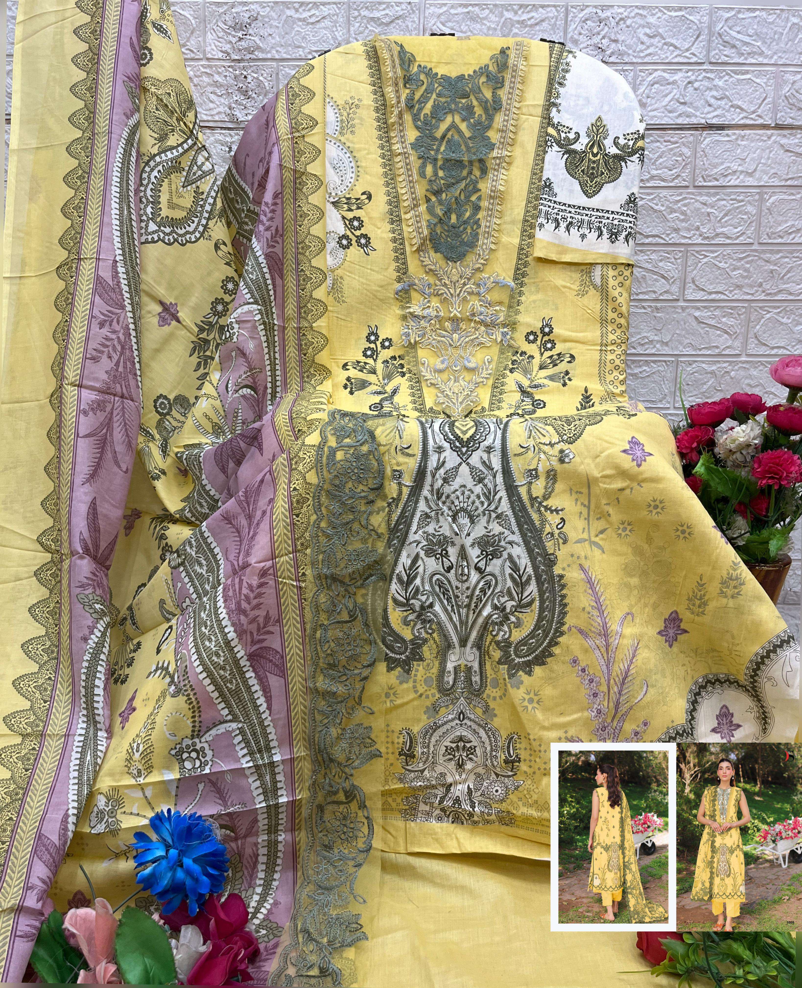 DEEPSY SUITS JADE BLISS LAWN 25 VOL 2 COTTON EMBROIDERY WORK SALWAR KAMEEZ 