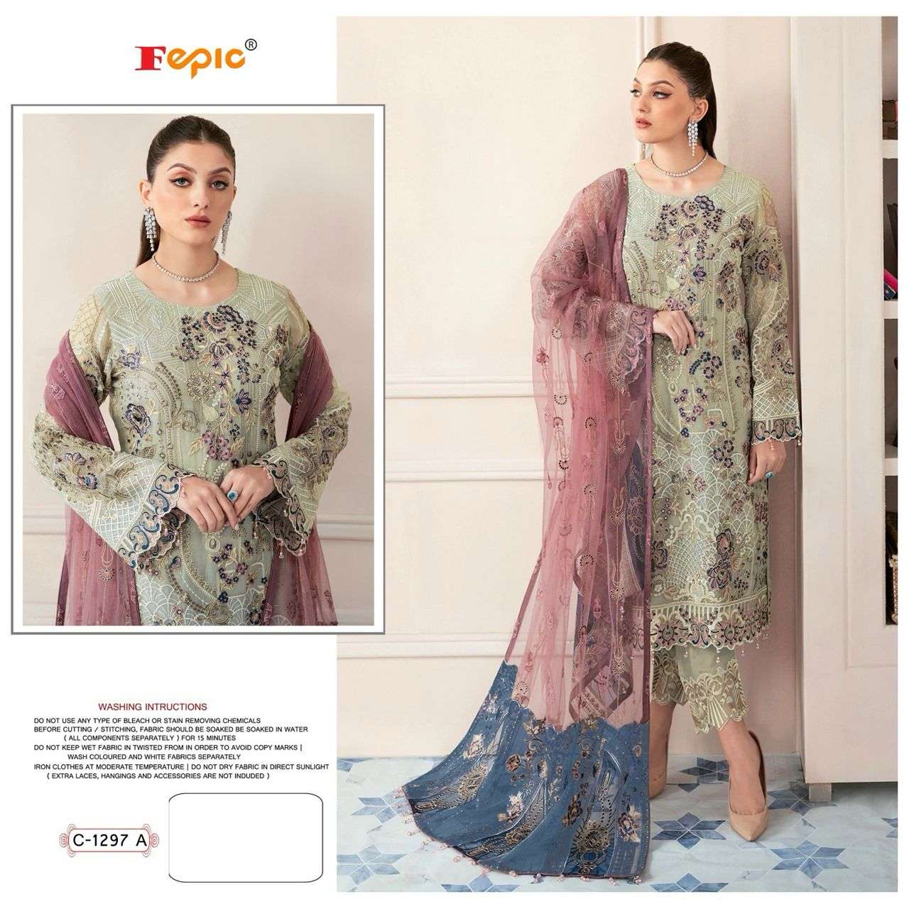 FEPIC ROSEMEEN C 1297 GEORGETTE HEAVY EMBROIDERED SUIT