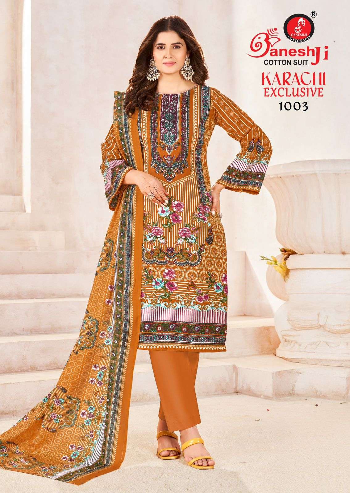 GANESHJI COTTON SUIT KARACHI EXCLUSIVE VOL 1 COTTON DIGITAL PRINT DRESS 