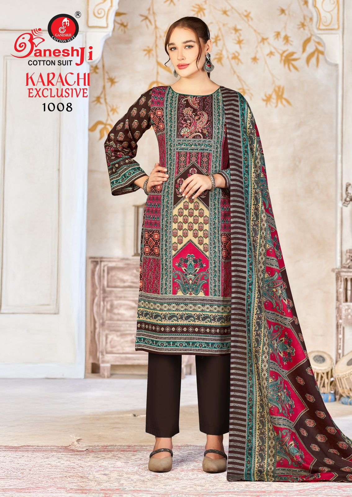 GANESHJI COTTON SUIT KARACHI EXCLUSIVE VOL 1 COTTON DIGITAL PRINT DRESS 
