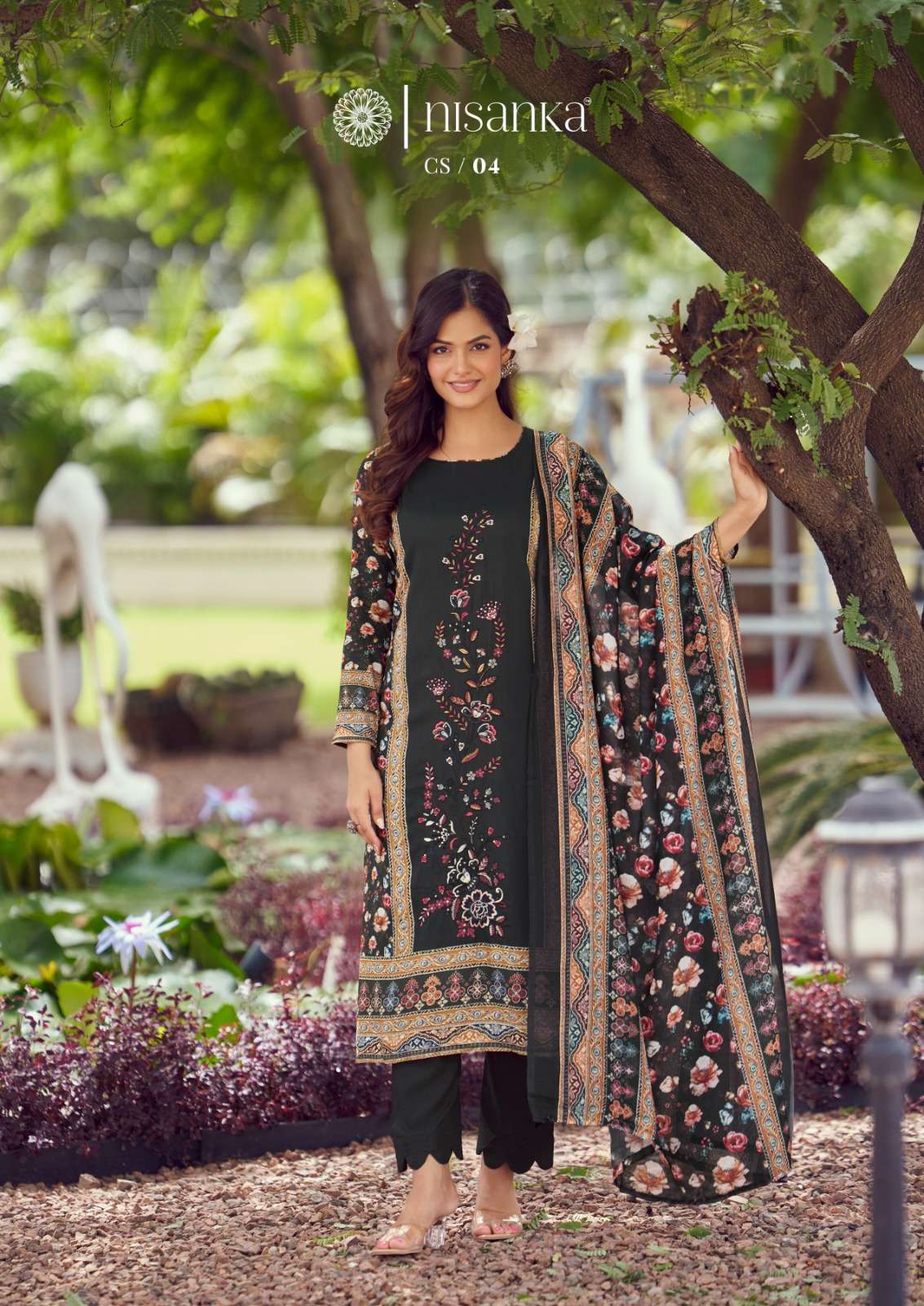 HERMITAGE CLOTHING CASHMERE VOL 3 LAWN COTTON PRINT WITH FANCY WORK SUIT