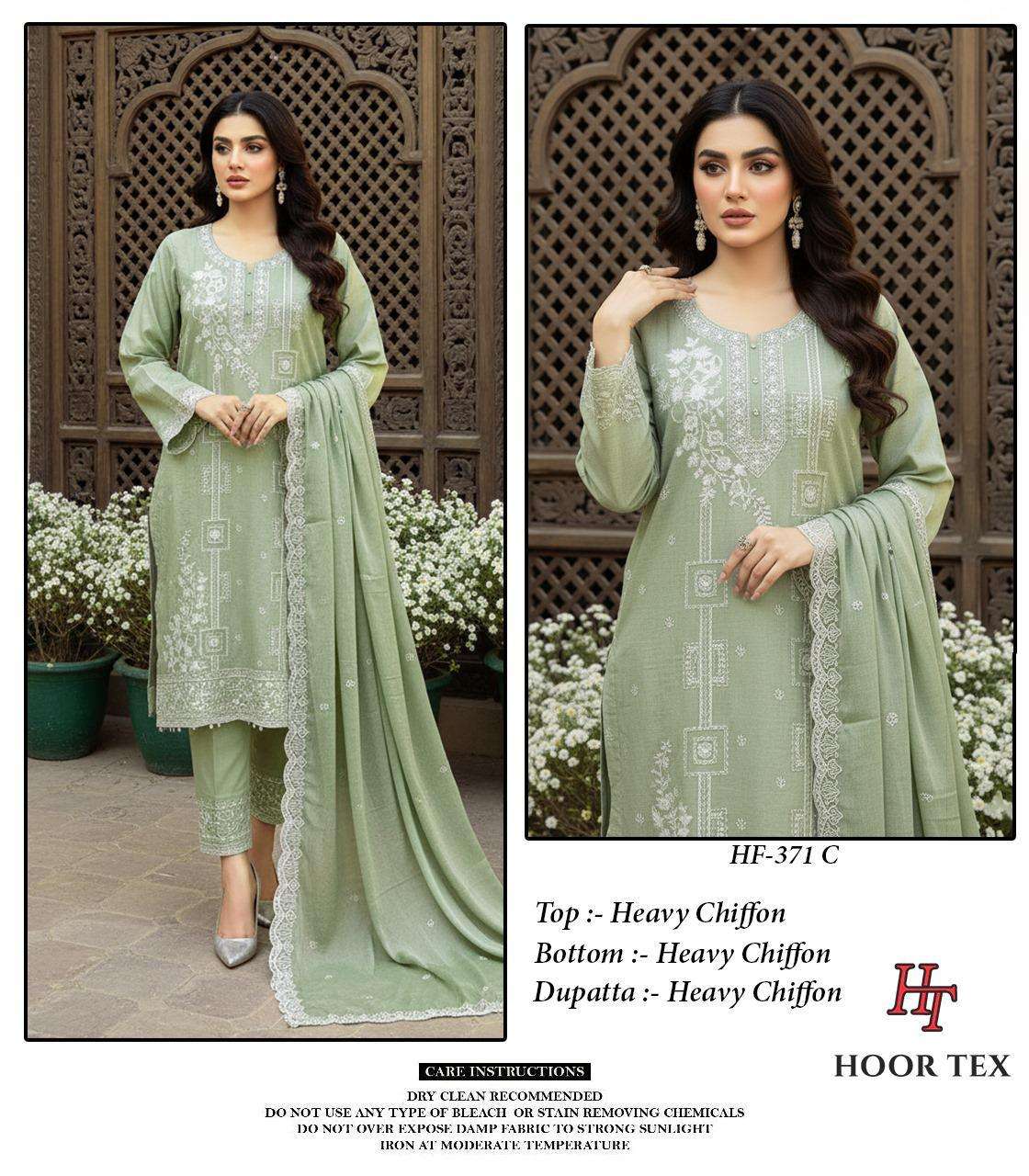 HOOR TEX DESIGN NO - 371 A-D HEAVY CHIFFON CRUSH READYMADE PAKISTANI SUIT 