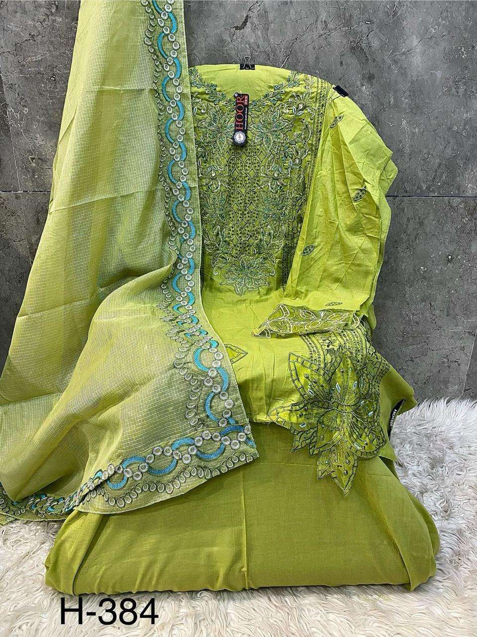 HOOR TEX DESIGN NO - 384 A-D HEAVY COTTON READYMADE PAKISTANI SUIT