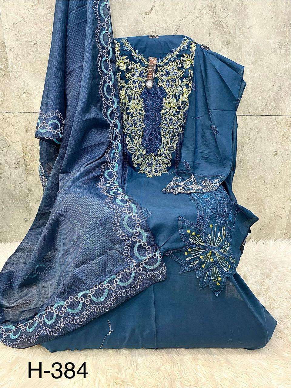 HOOR TEX DESIGN NO - 384 A-D HEAVY COTTON READYMADE PAKISTANI SUIT