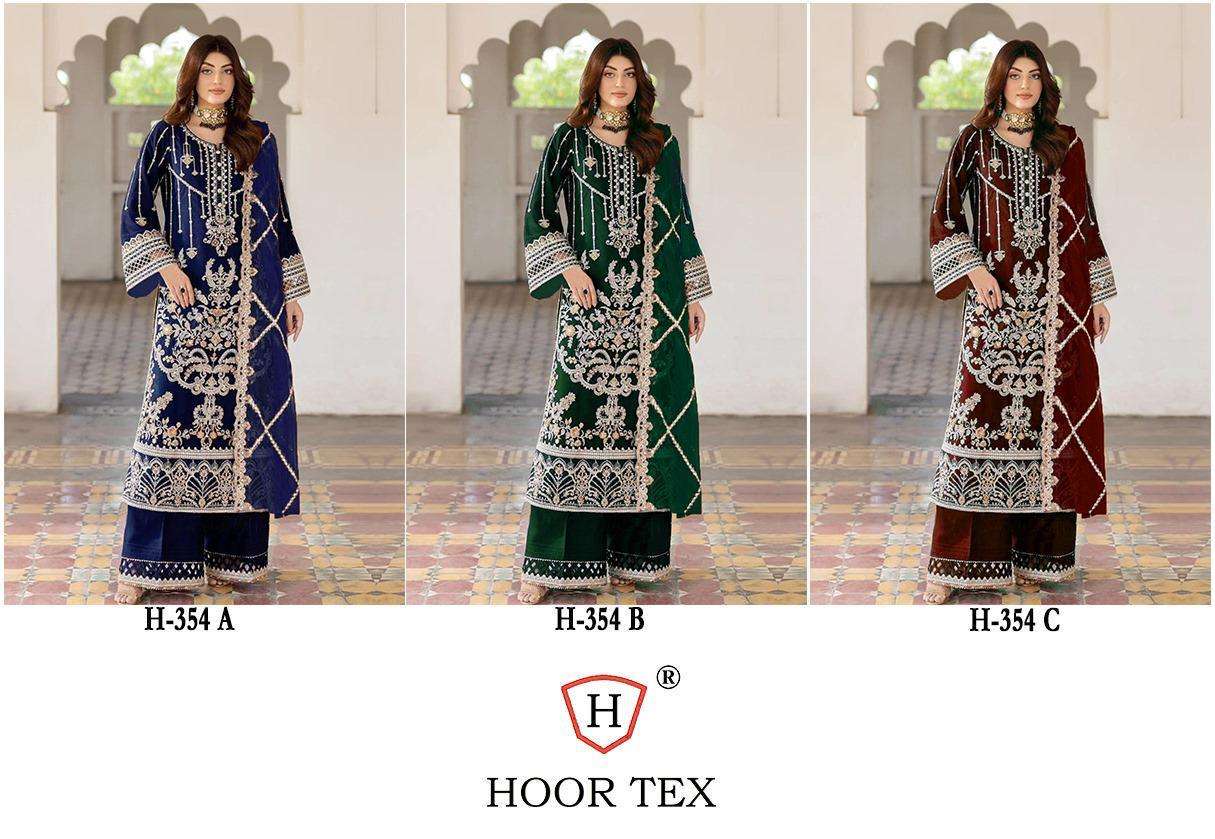 HOOR TEX DESIGN NO - H 354 A-D HEAVY VELVET READYMADE PAKISTANI SUIT